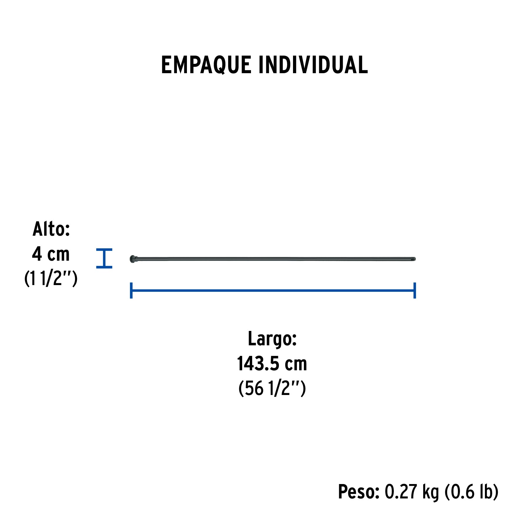Jarro de aire 1/2" x 140 cm para tinaco, FOSET - Empaque