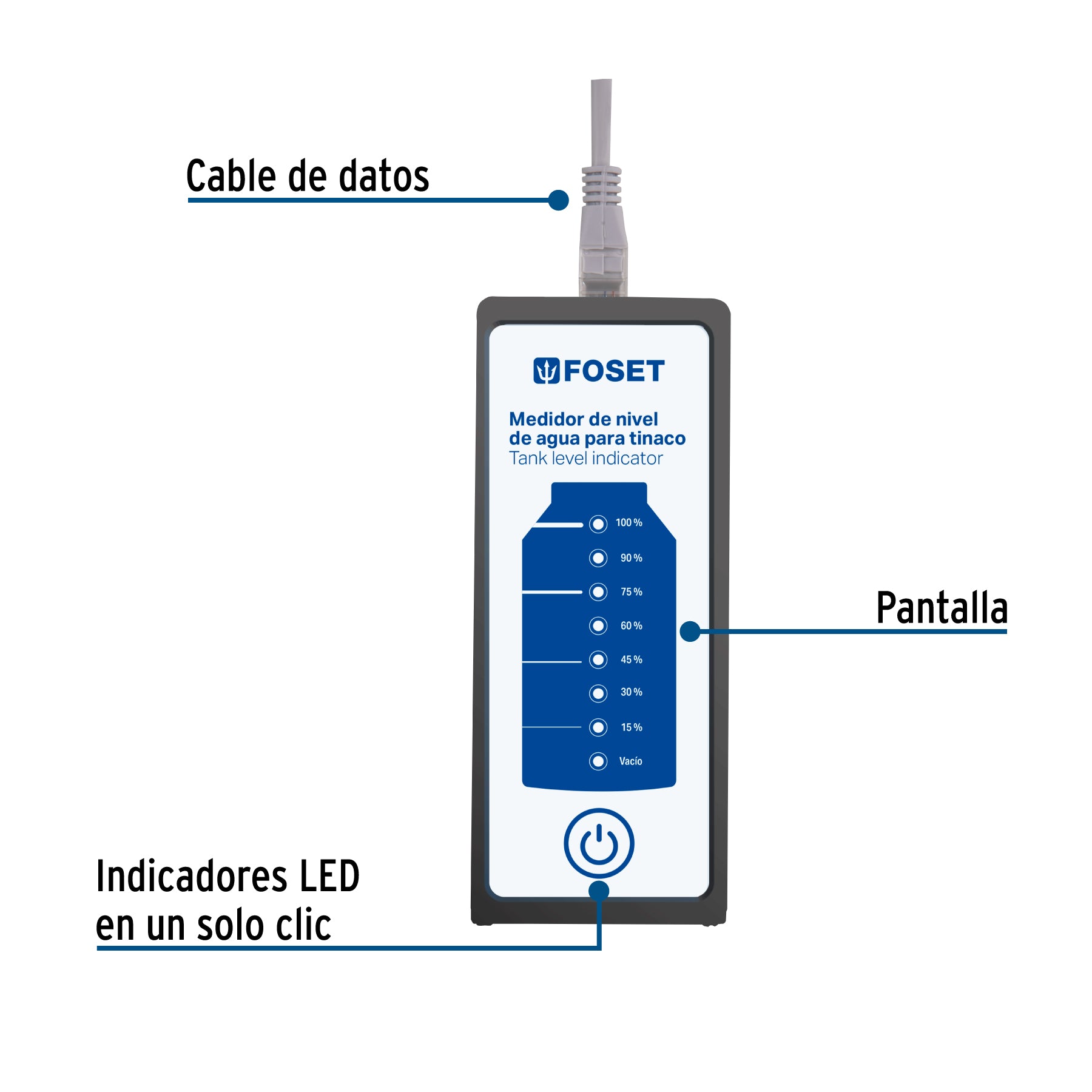 Medidor de nivel de agua para tinaco, FOSET