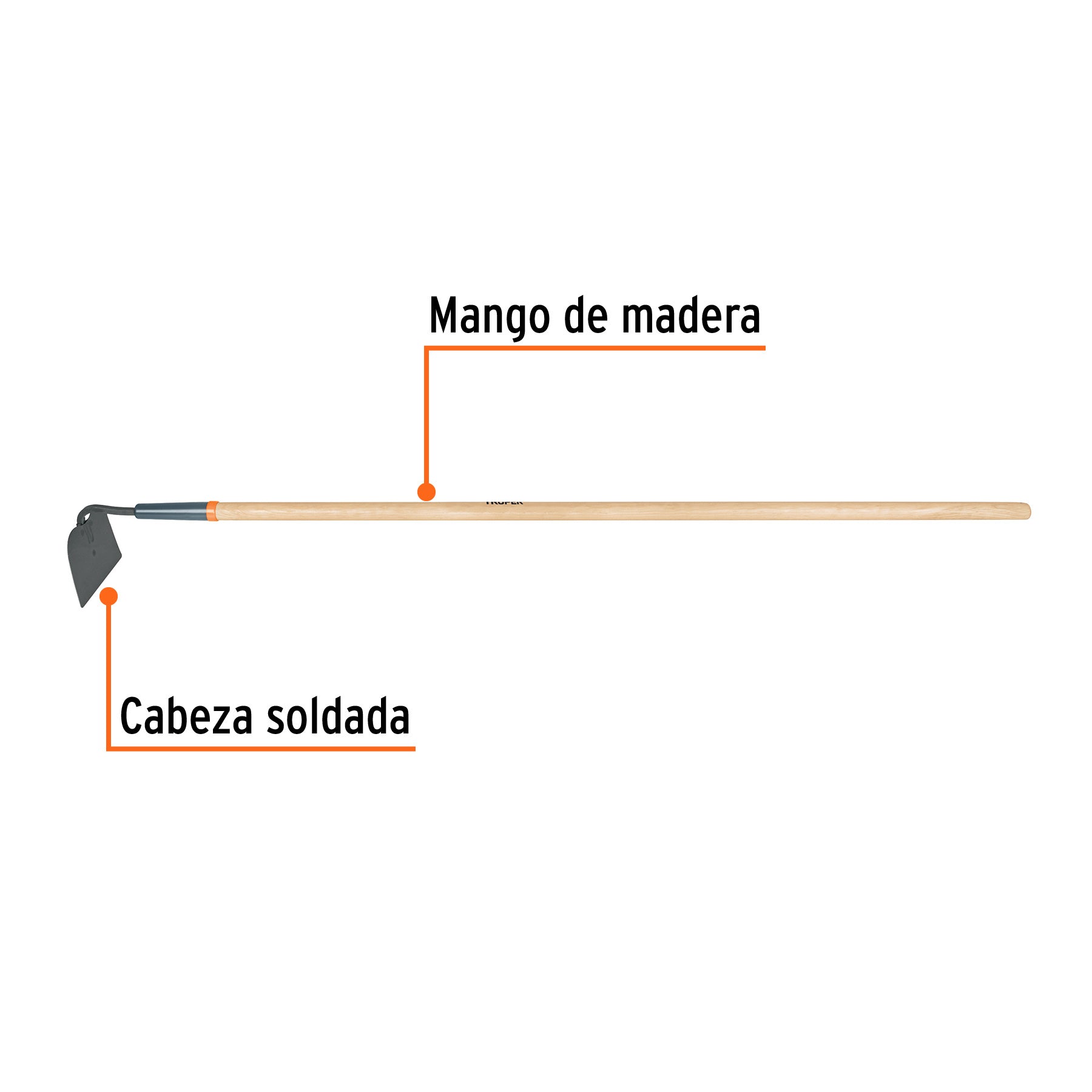Azadón jardinero Classic, mango de madera 54", TRUPER