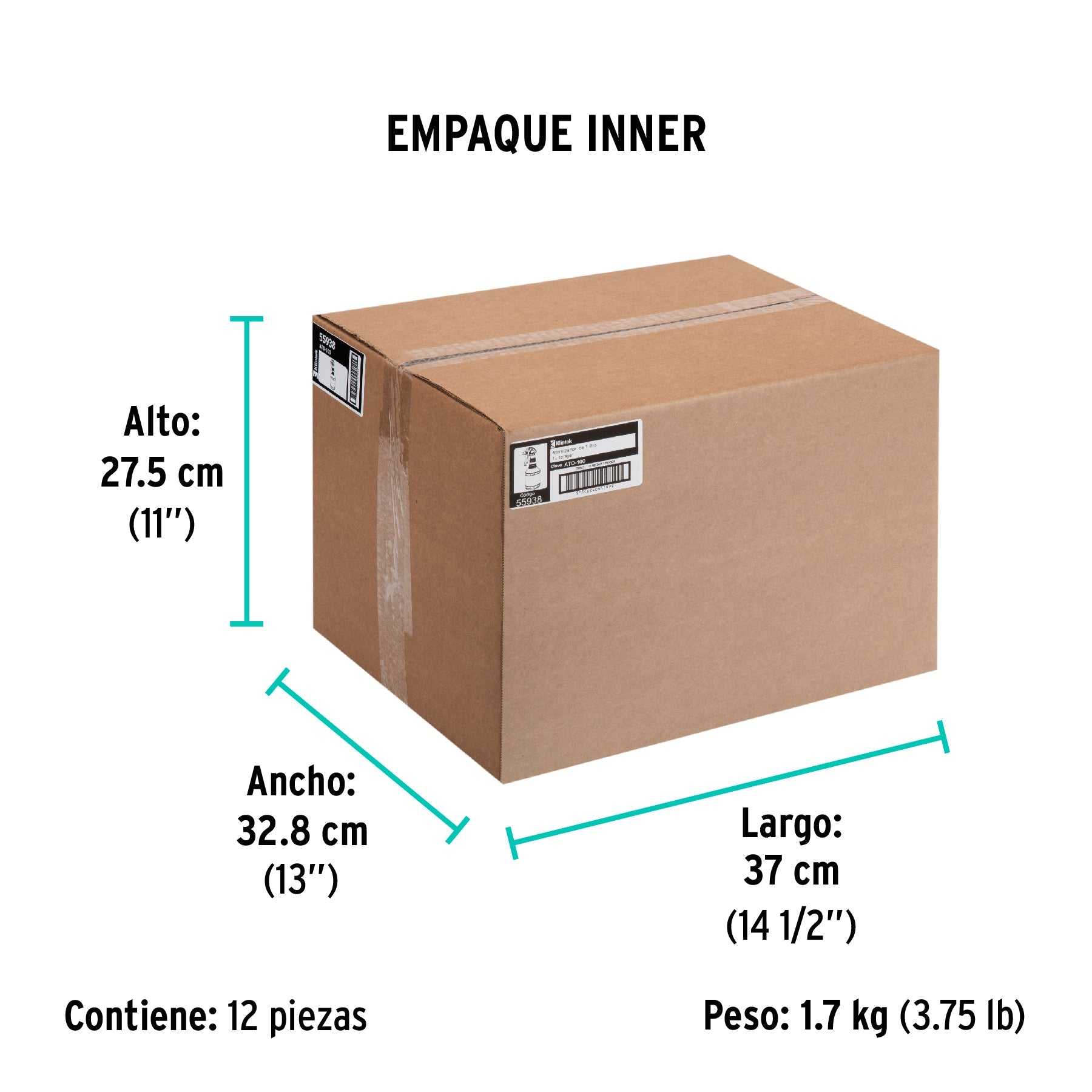 Atomizador de 1 litro, KLINTEK - Empaque