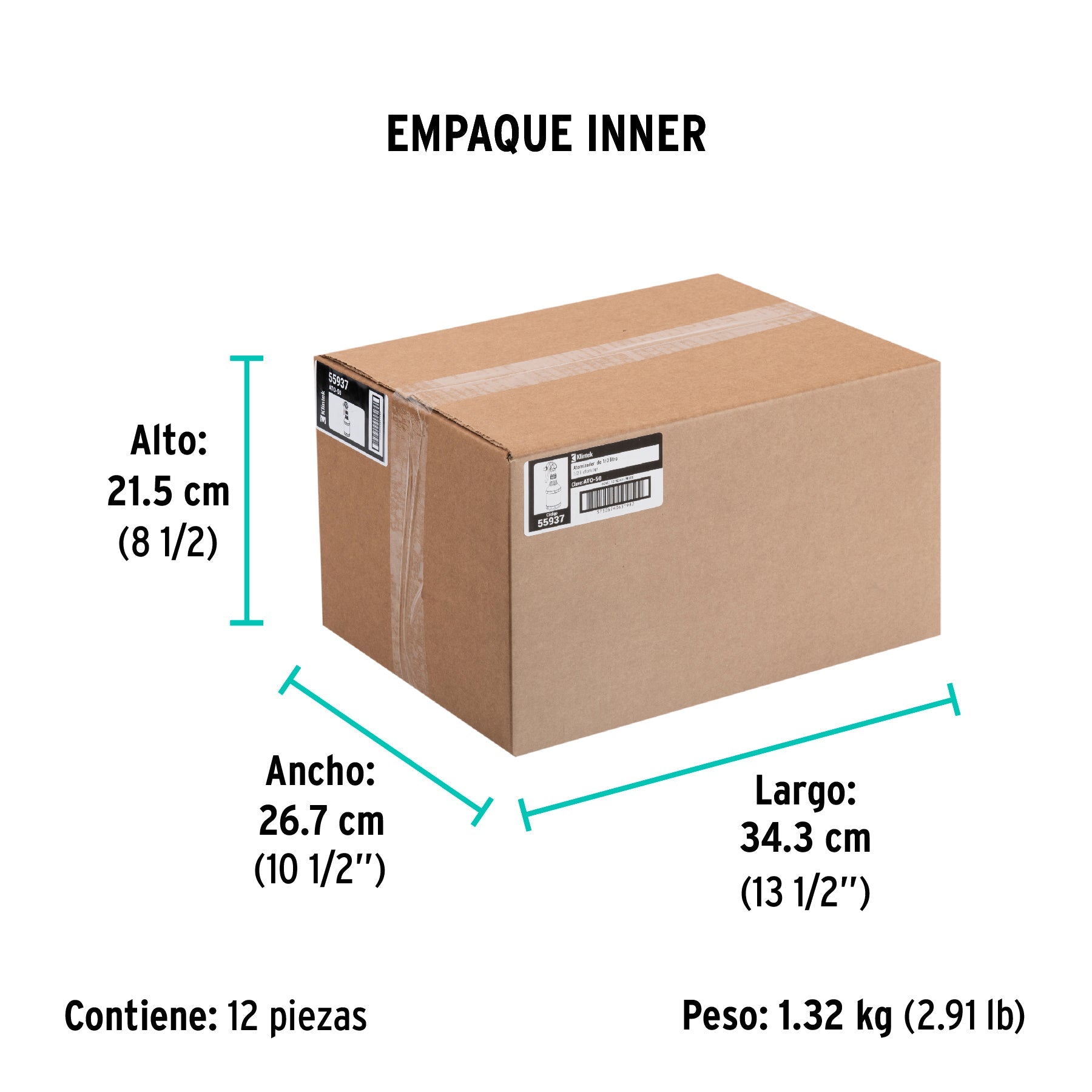 Atomizador de 1/2 litro, KLINTEK - Empaque