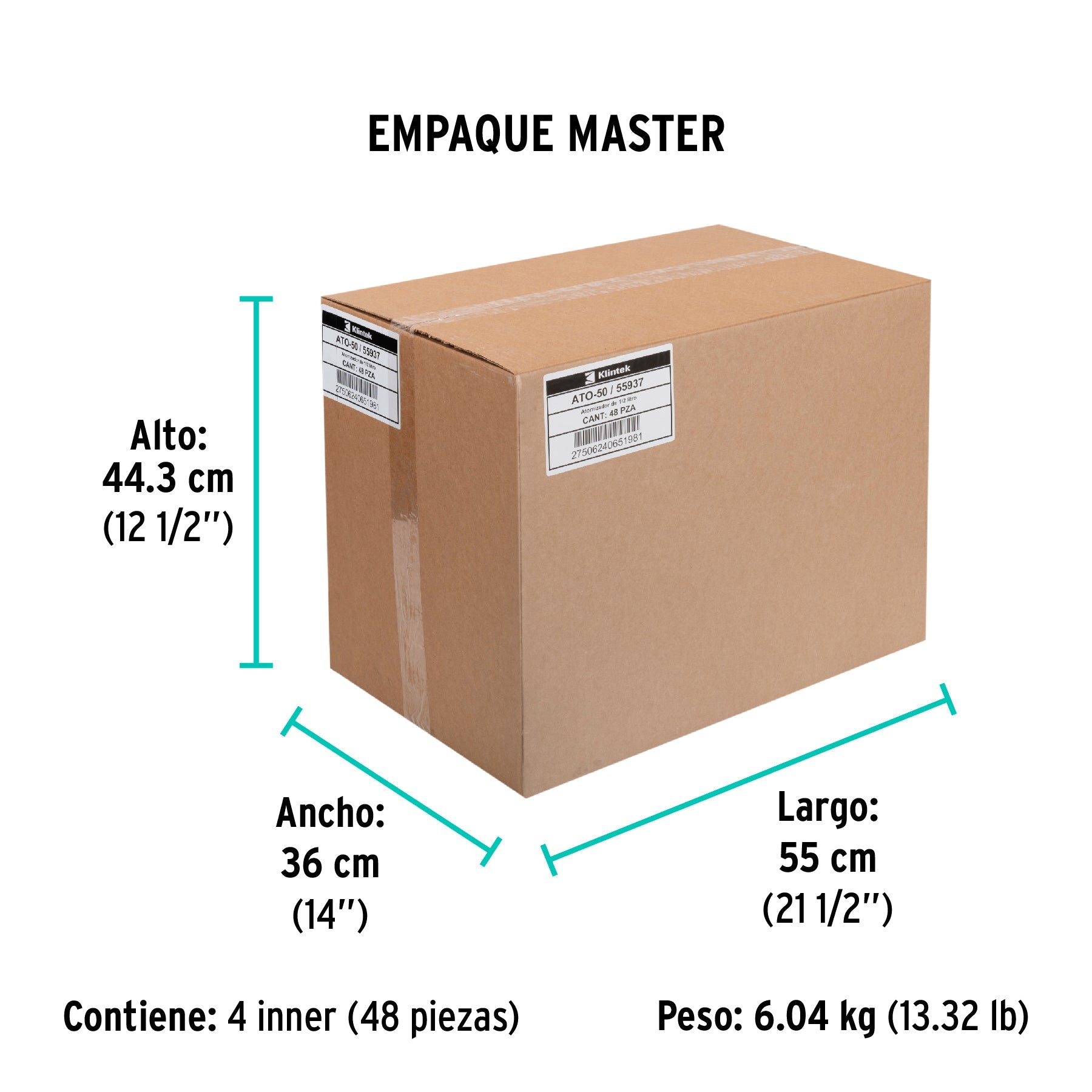 Atomizador de 1/2 litro, KLINTEK - Empaque