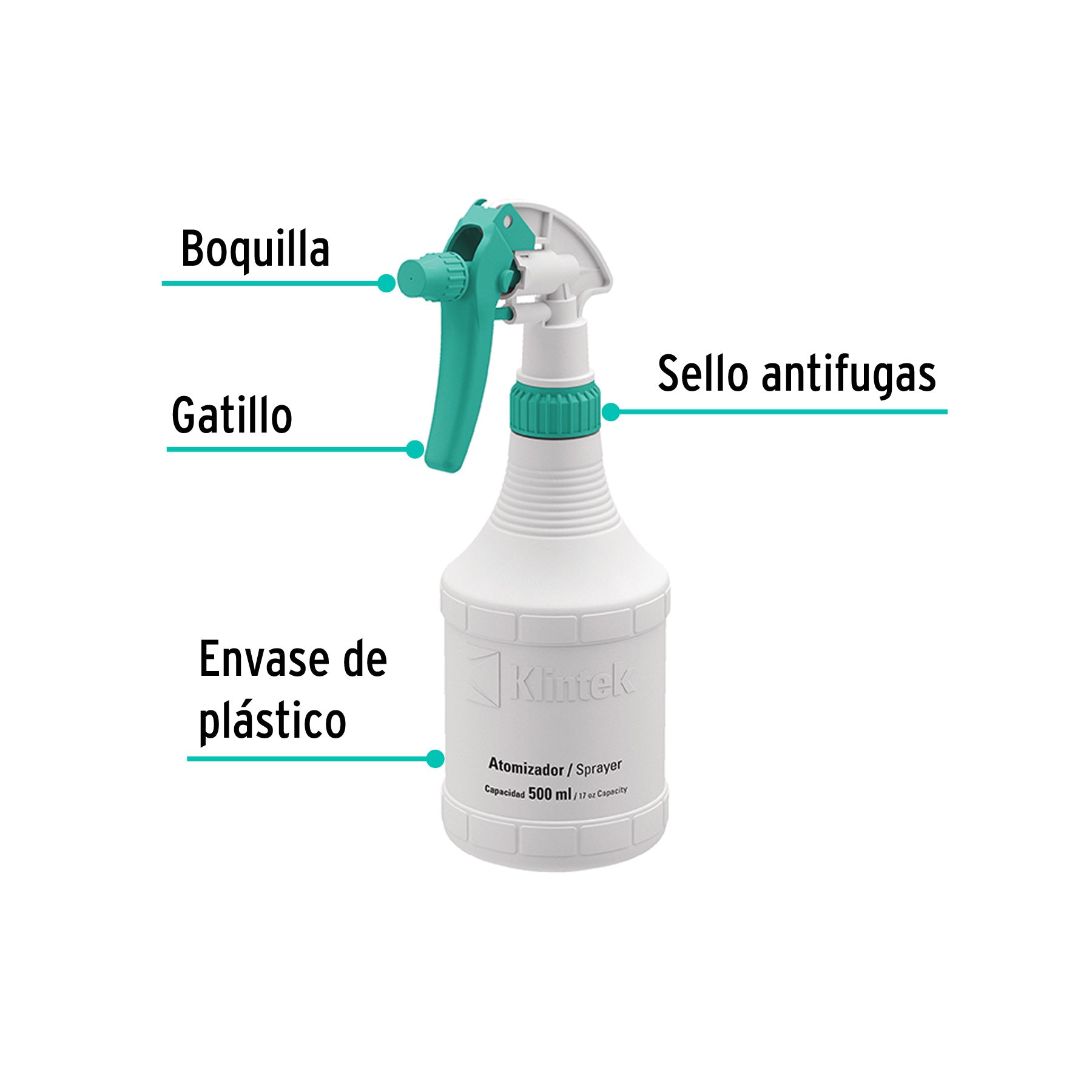 Atomizador de 1/2 litro, KLINTEK