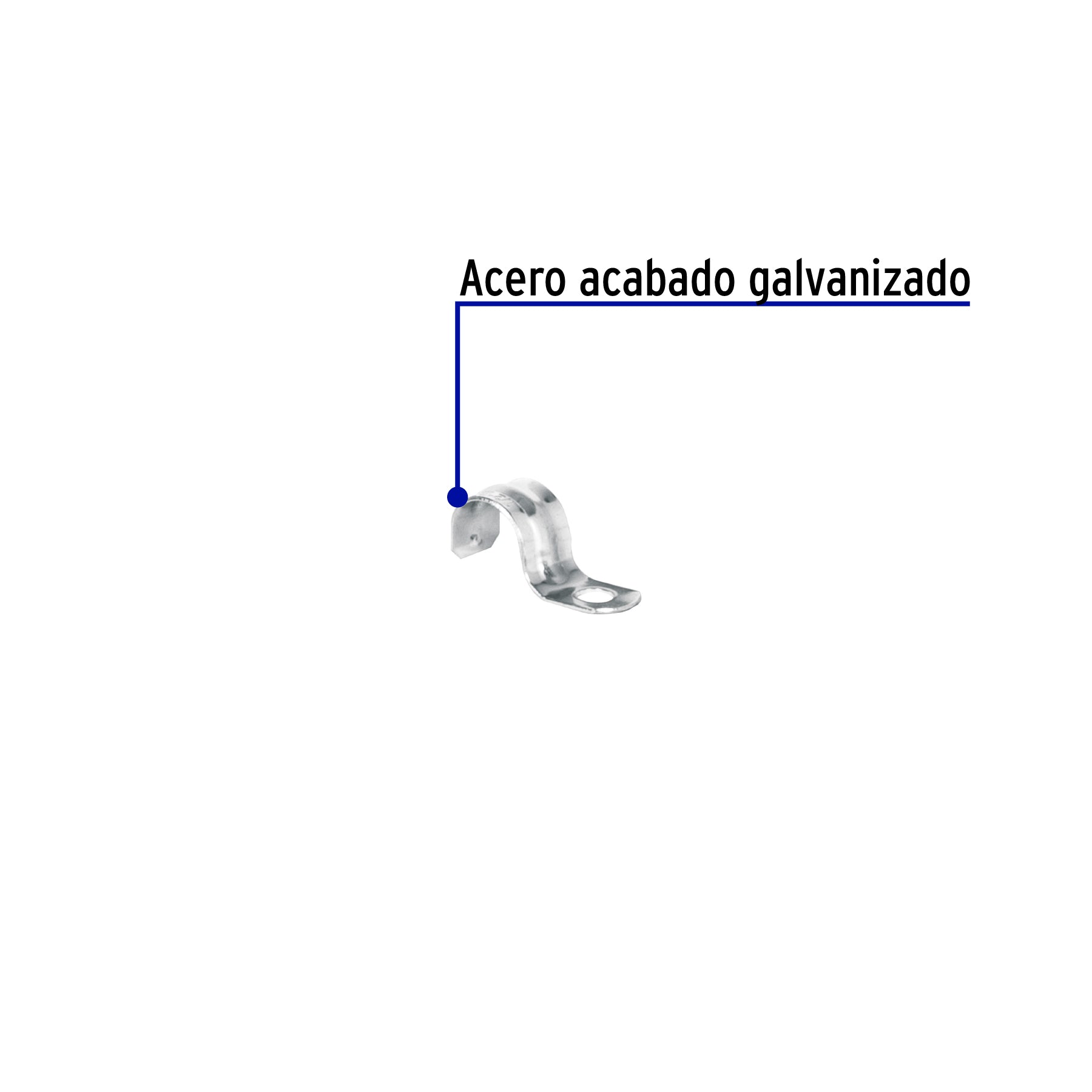 Bolsa c/10 abrazaderas tipo uña 1/2" p/tubo pared delgada