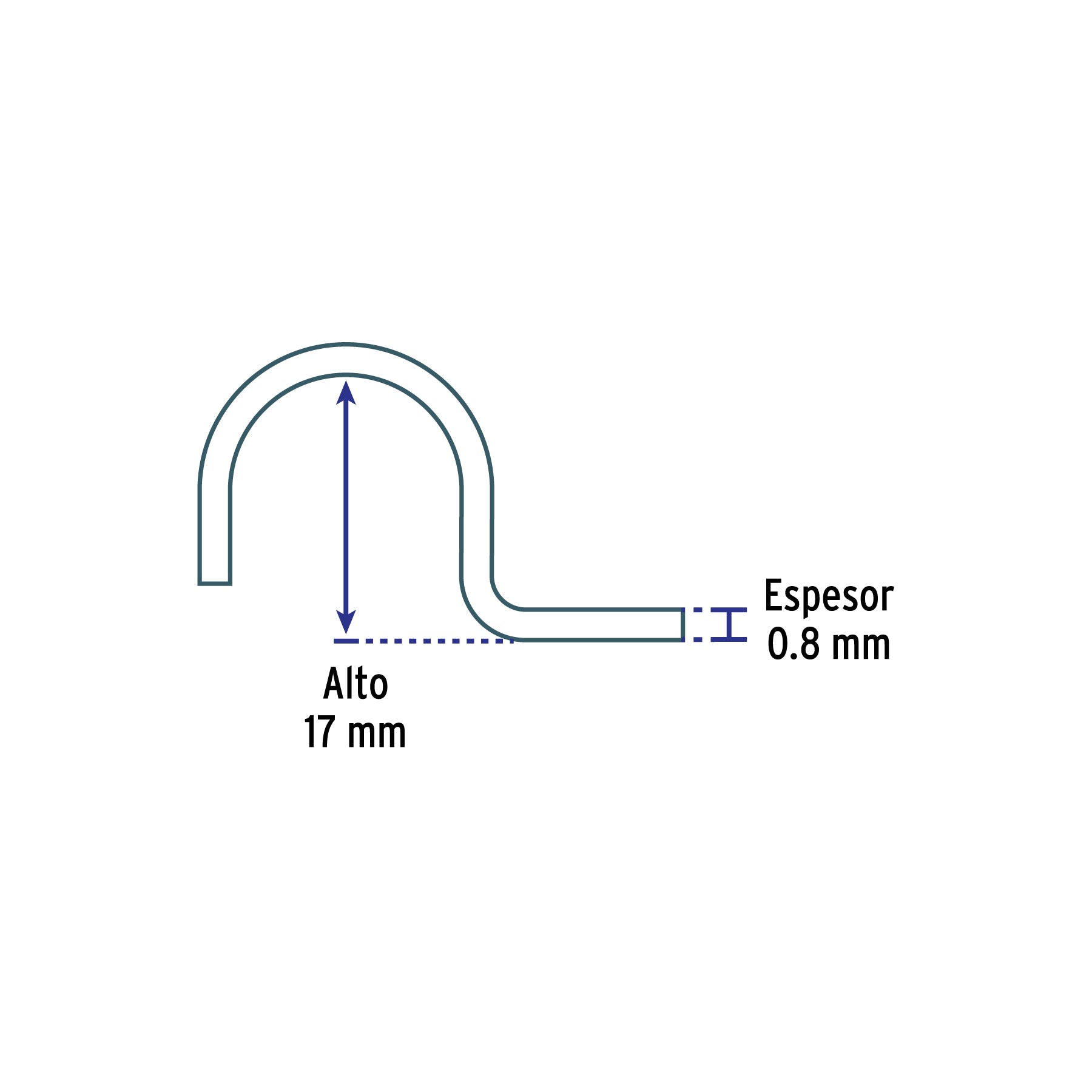 Bolsa c/10 abrazaderas tipo uña 1/2" p/tubo pared delgada
