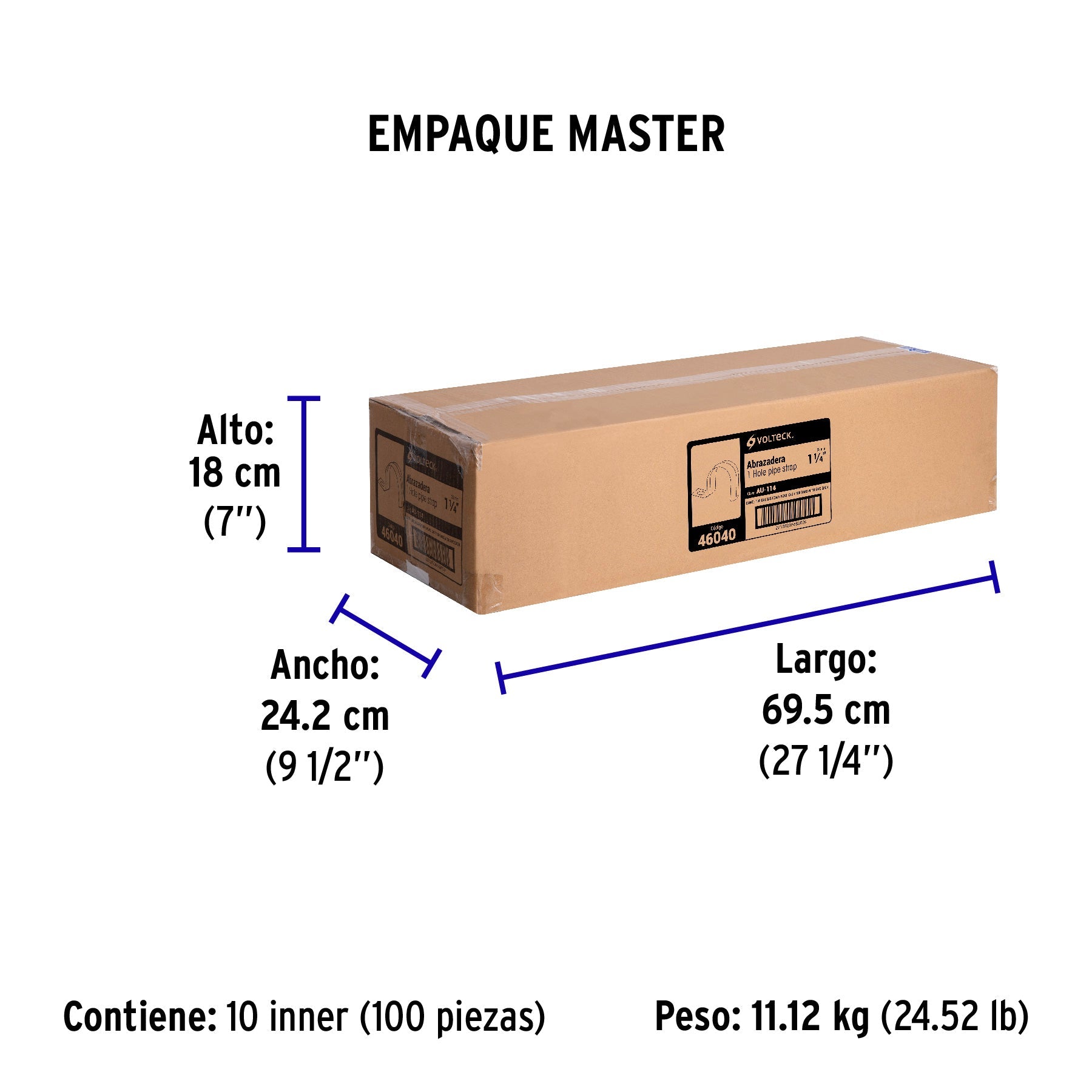Bolsa c/5 abrazaderas tipo uña 1-1/4" p/tubo pared delgada - Empaque