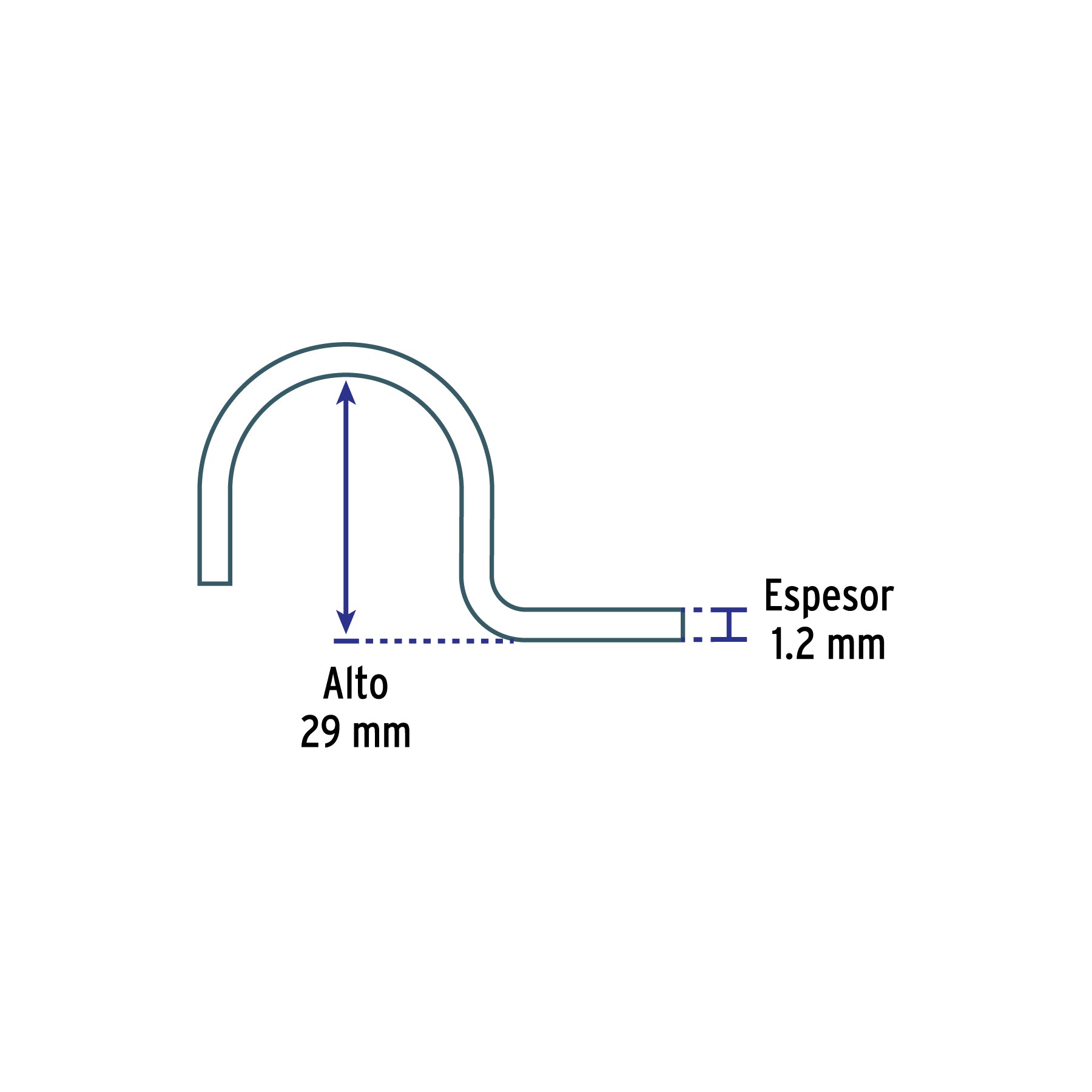 Bolsa c/5 abrazaderas tipo uña 1-1/4" p/tubo pared delgada