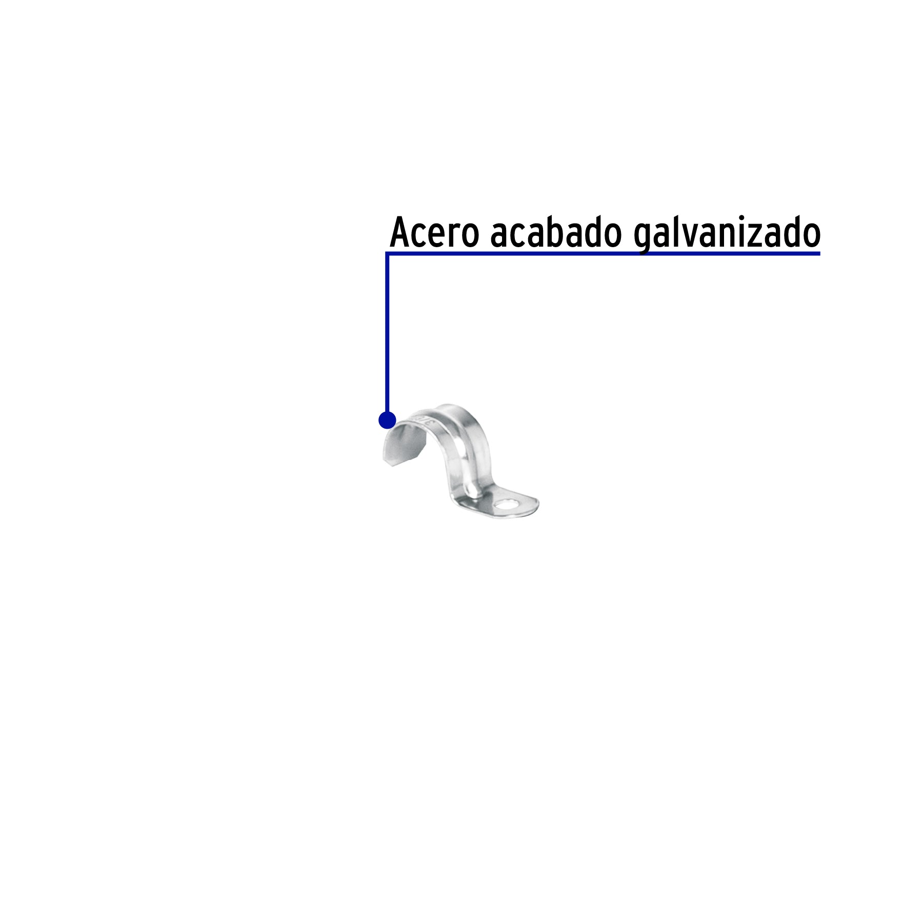 Bolsa c/10 abrazaderas tipo uña 3/8" p/tubo pared delgada