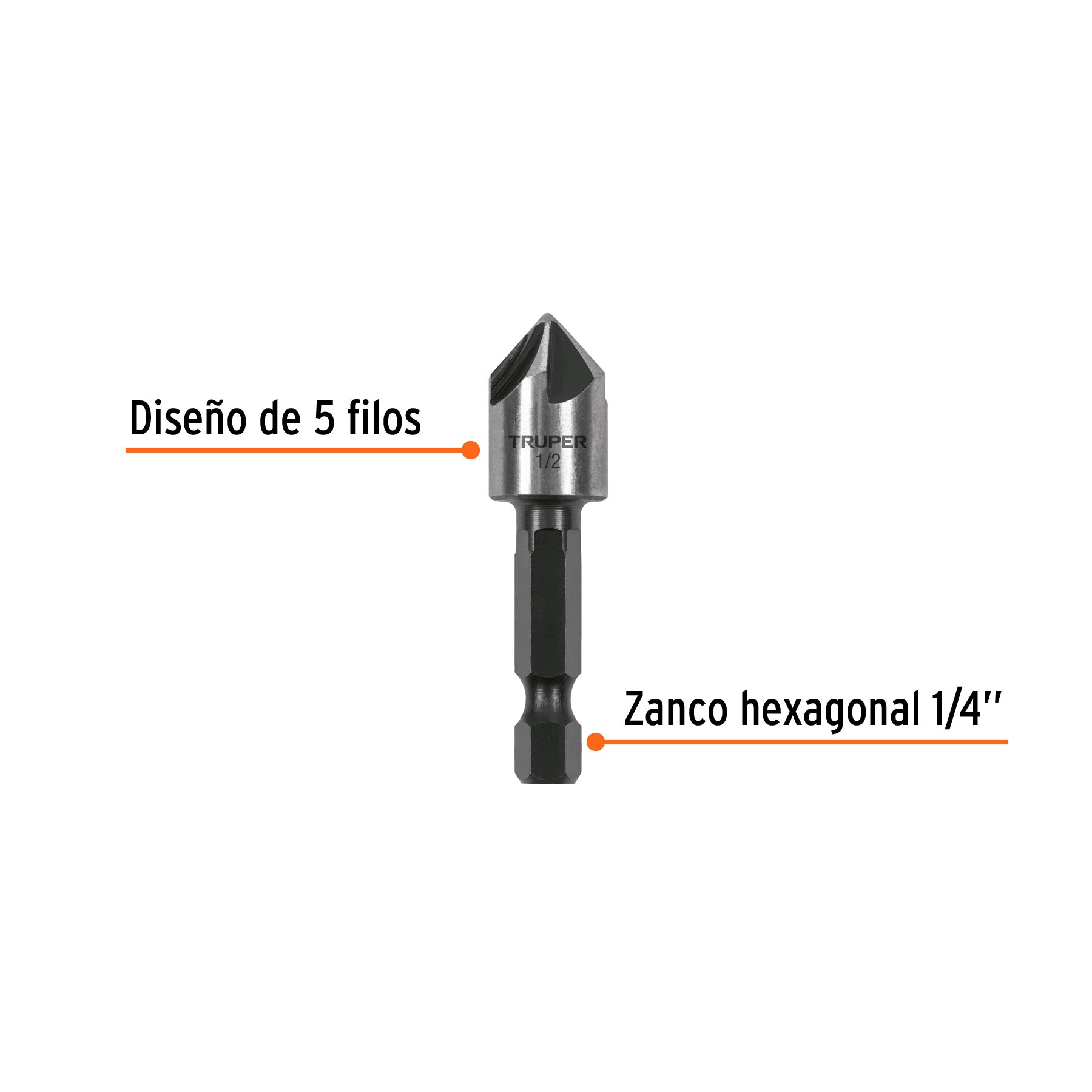 Avellanador HSS cambio rápido 1/2", TRUPER