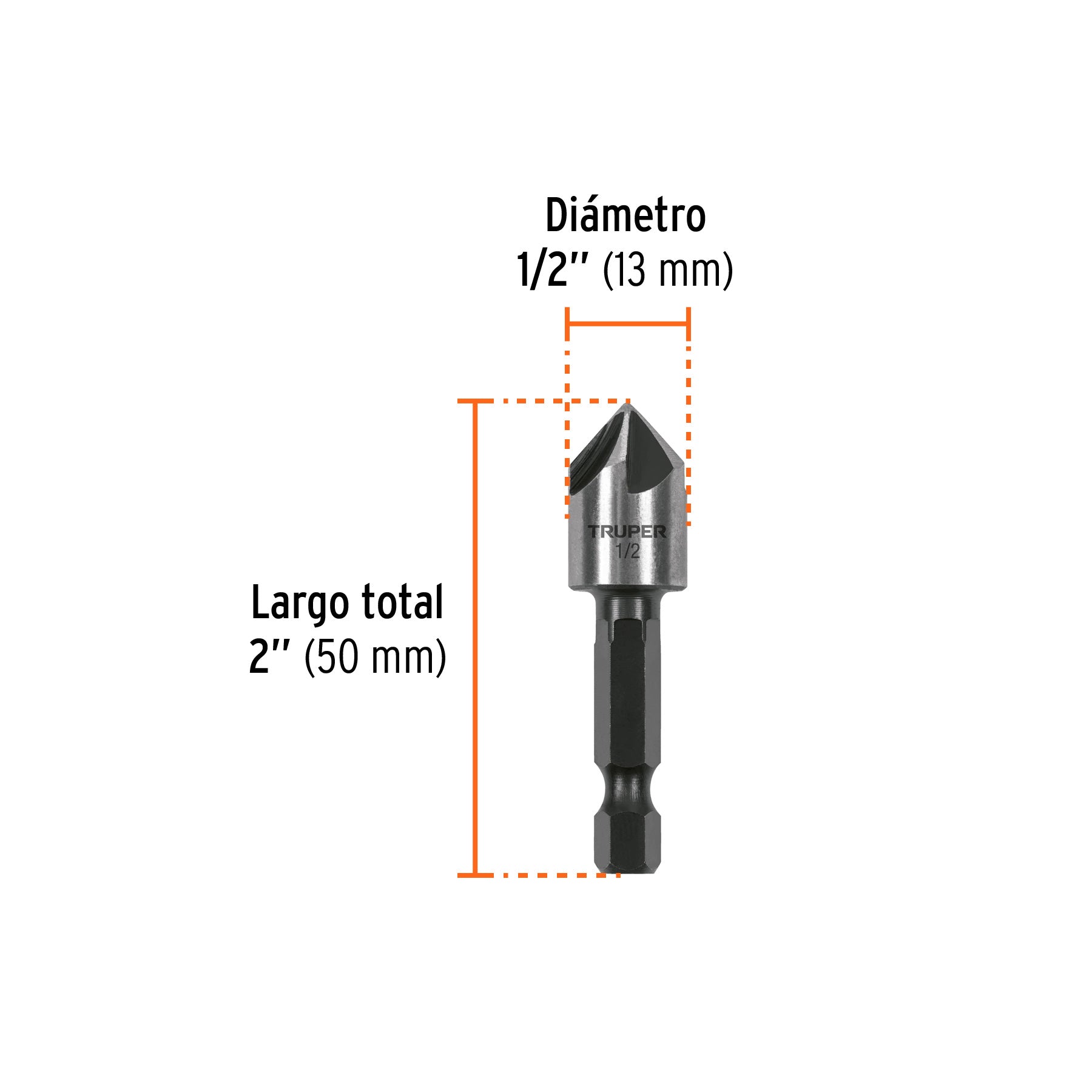 Avellanador HSS cambio rápido 1/2", TRUPER