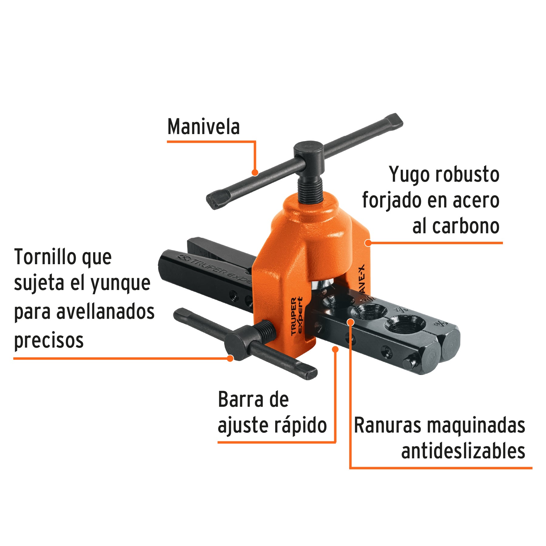 Avellanador profesional de 3/16" a 5/8", TRUPER EXPERT