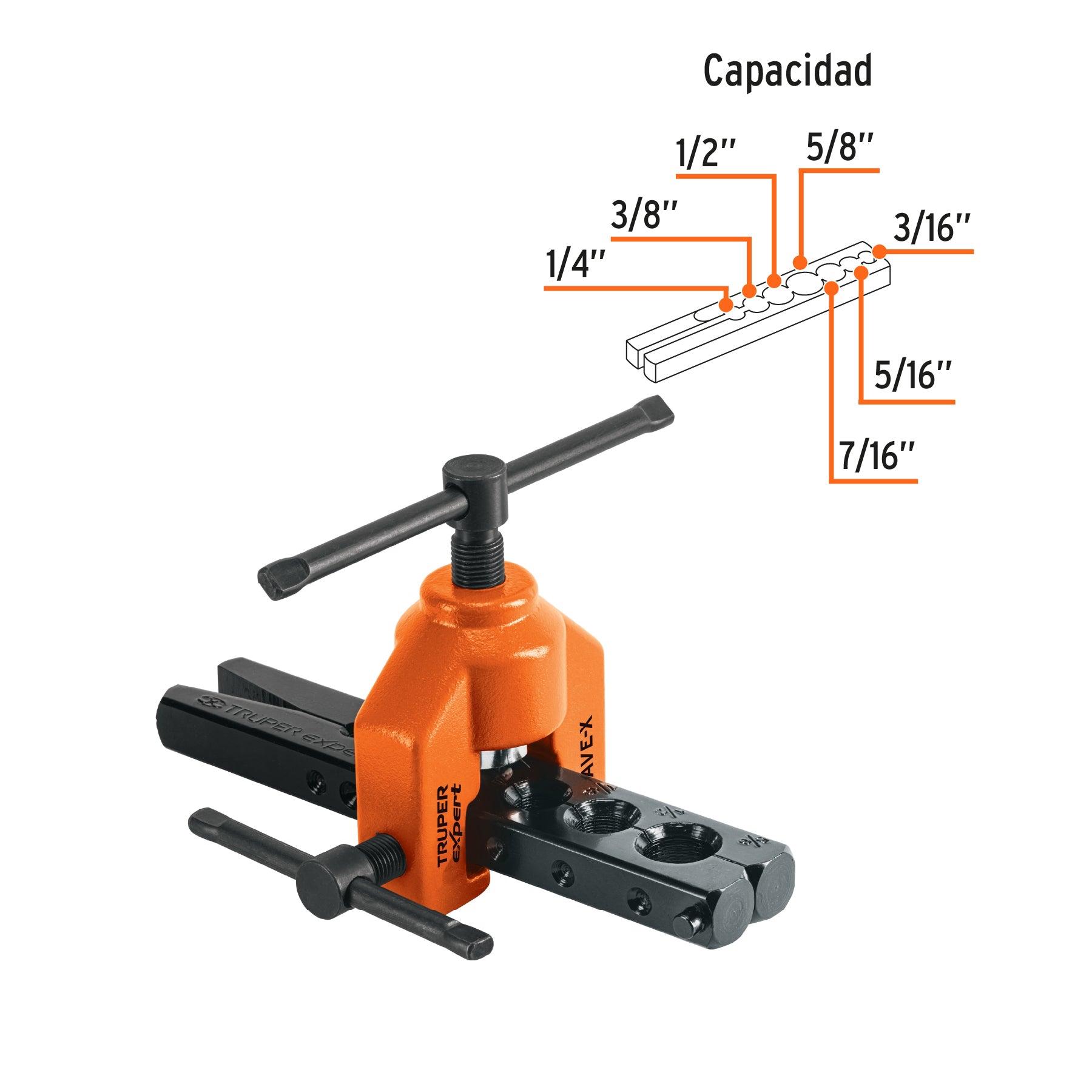 Avellanador profesional de 3/16" a 5/8", TRUPER EXPERT