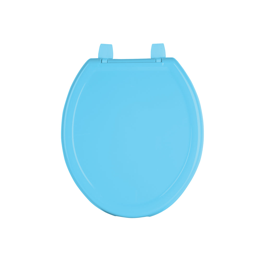 Asiento redondo ligero con tapa para WC, azul, FOSET BASIC