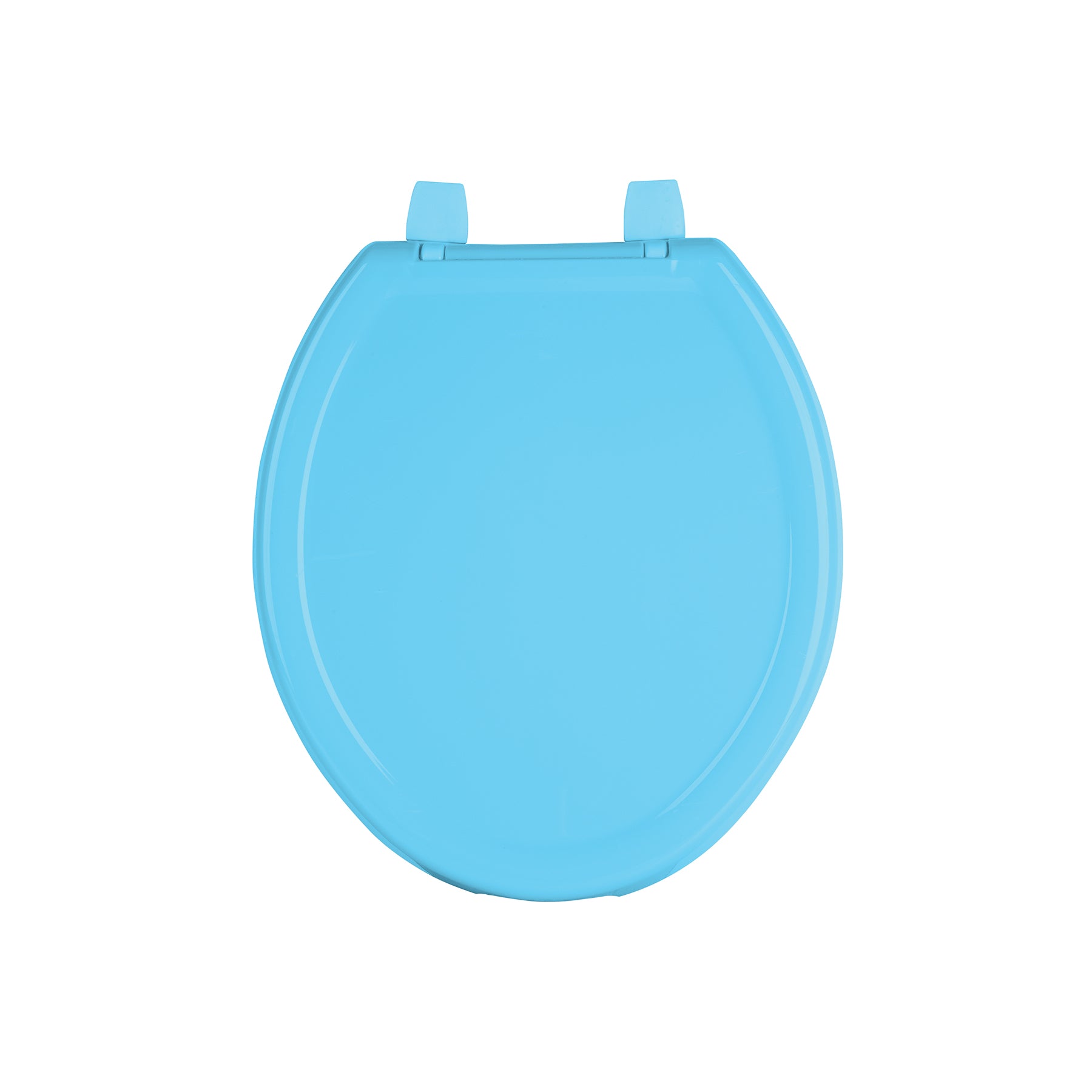 Asiento redondo ligero con tapa para WC, azul, FOSET BASIC
