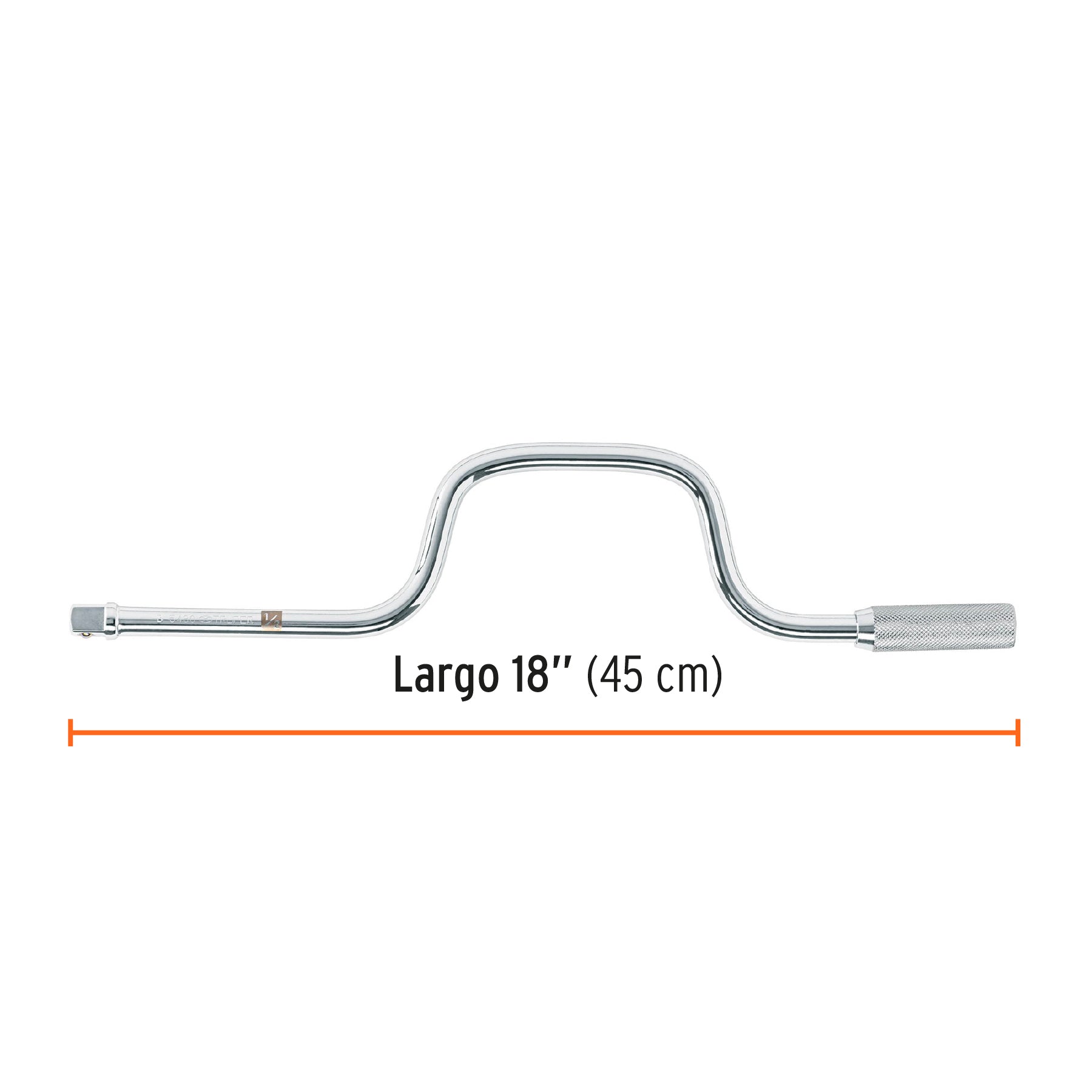 Mango cuadro 1/2" berbiquí, largo 18", TRUPER