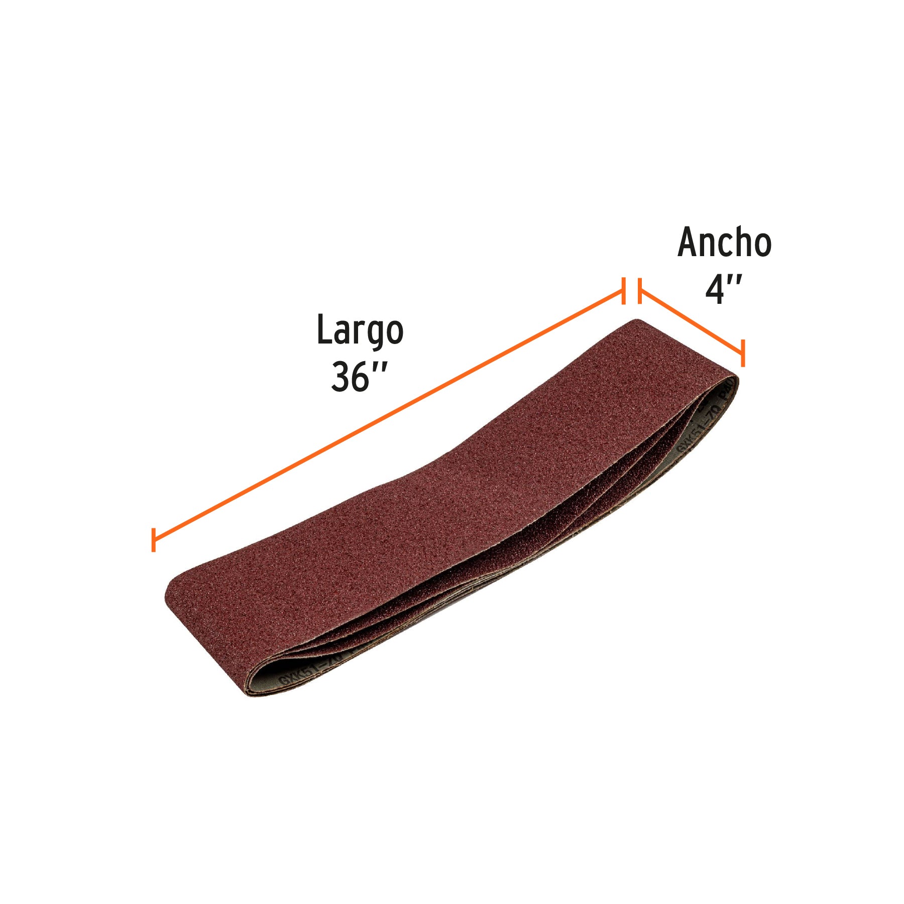 Caja con 3 bandas de lija 4" x 36" grano 40 para PUL-4X6T