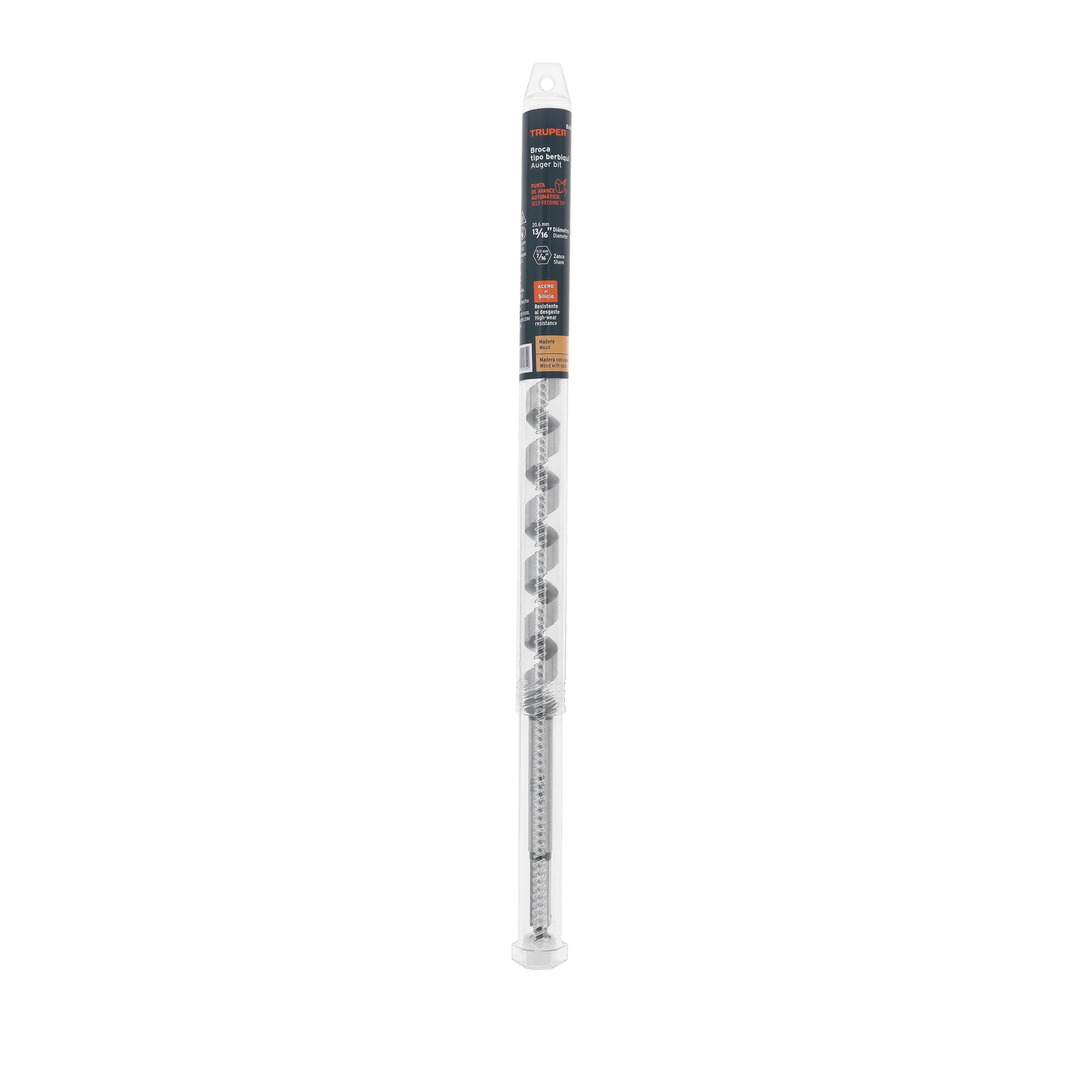 Broca auger tipo berbiquí 13/16" X 18", TRUPER
