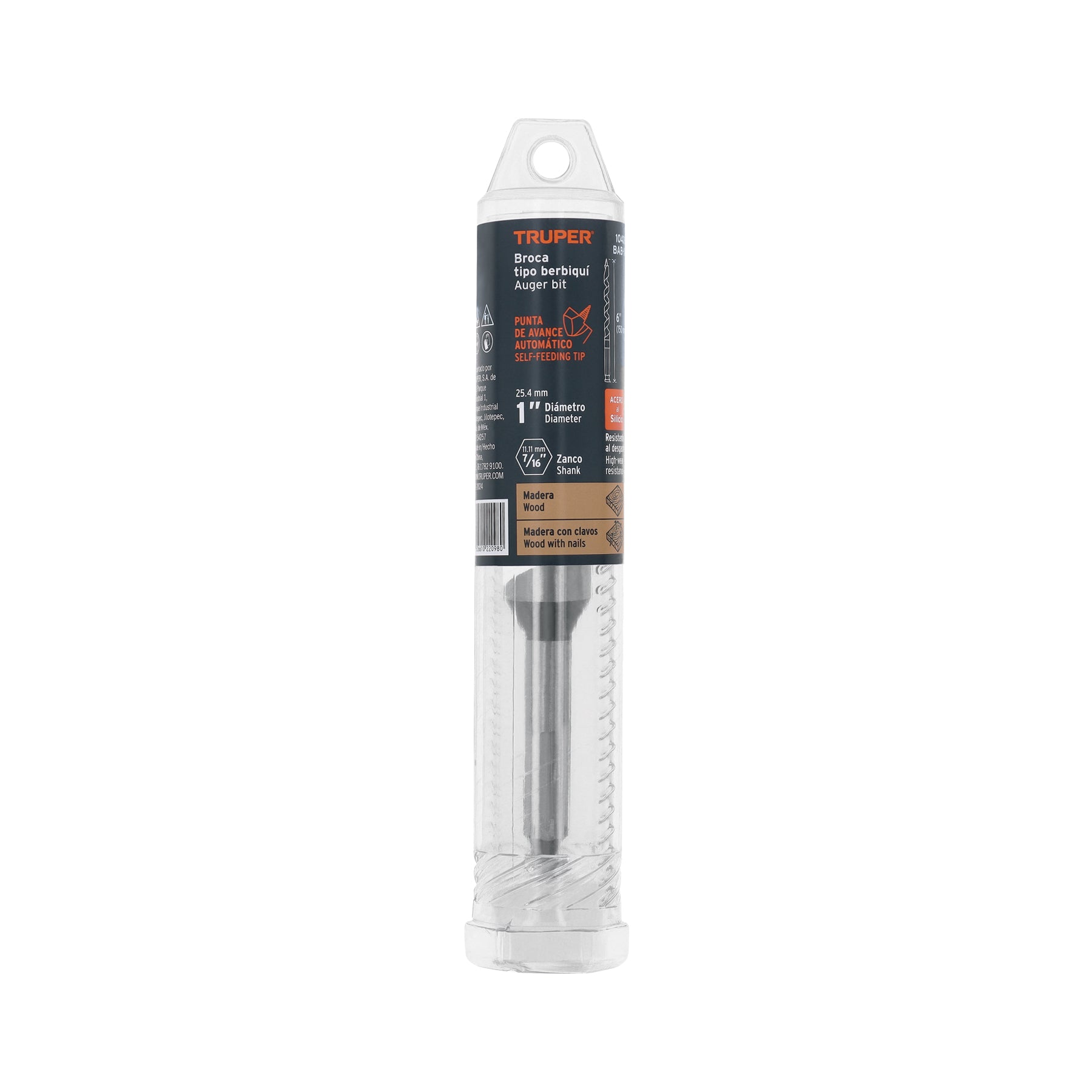 Broca auger tipo berbiquí 1" X 6", TRUPER