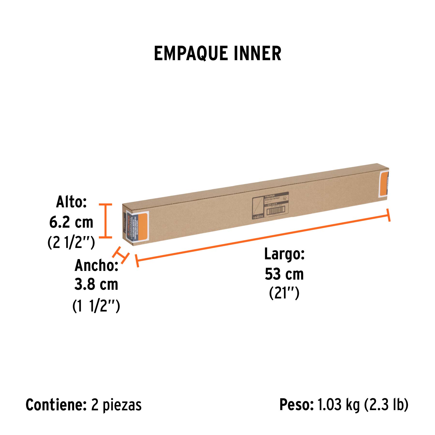 Broca auger tipo berbiquí 3/4" X 18", TRUPER - Empaque