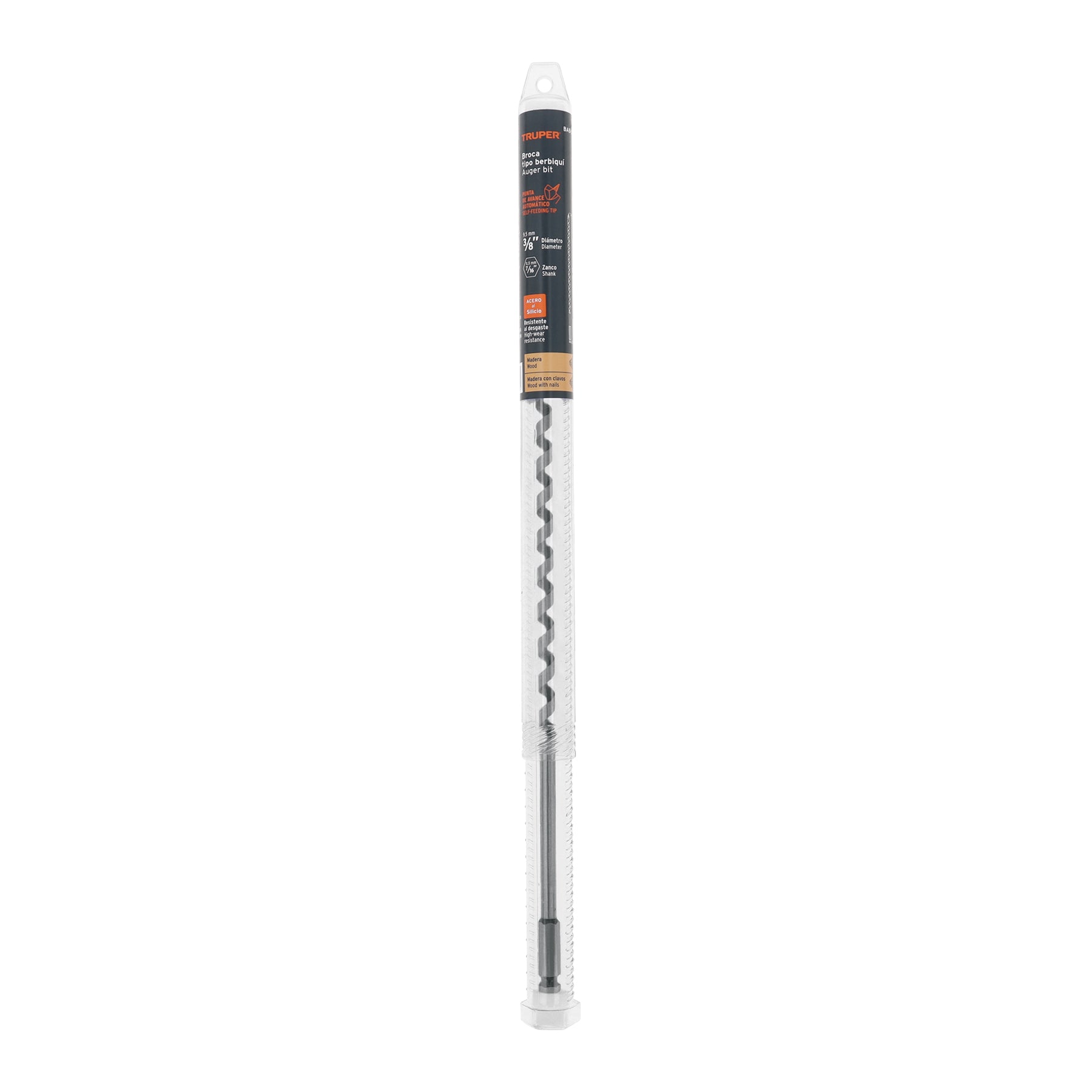 Broca auger tipo berbiquí 3/8" X 18", TRUPER