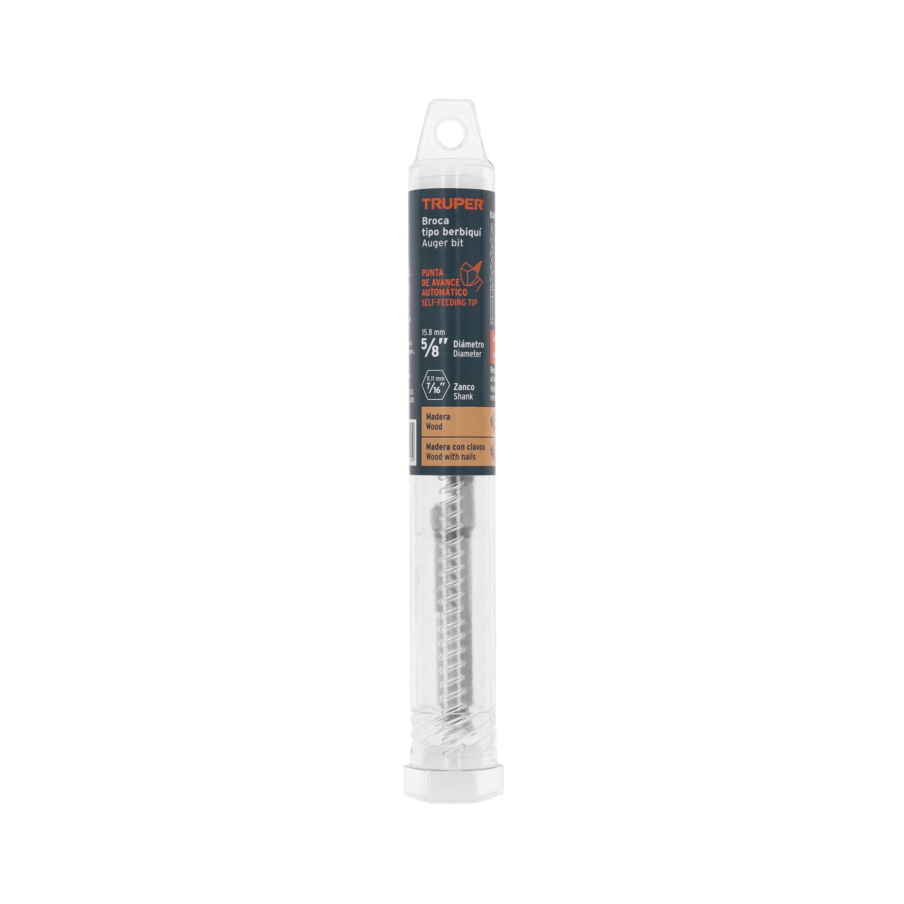 Broca auger tipo berbiquí 5/8" X 6", TRUPER