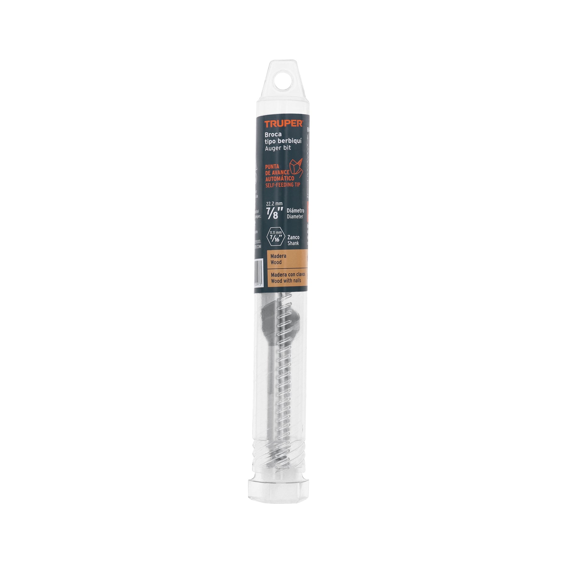 Broca auger tipo berbiquí 7/8" X 6", TRUPER