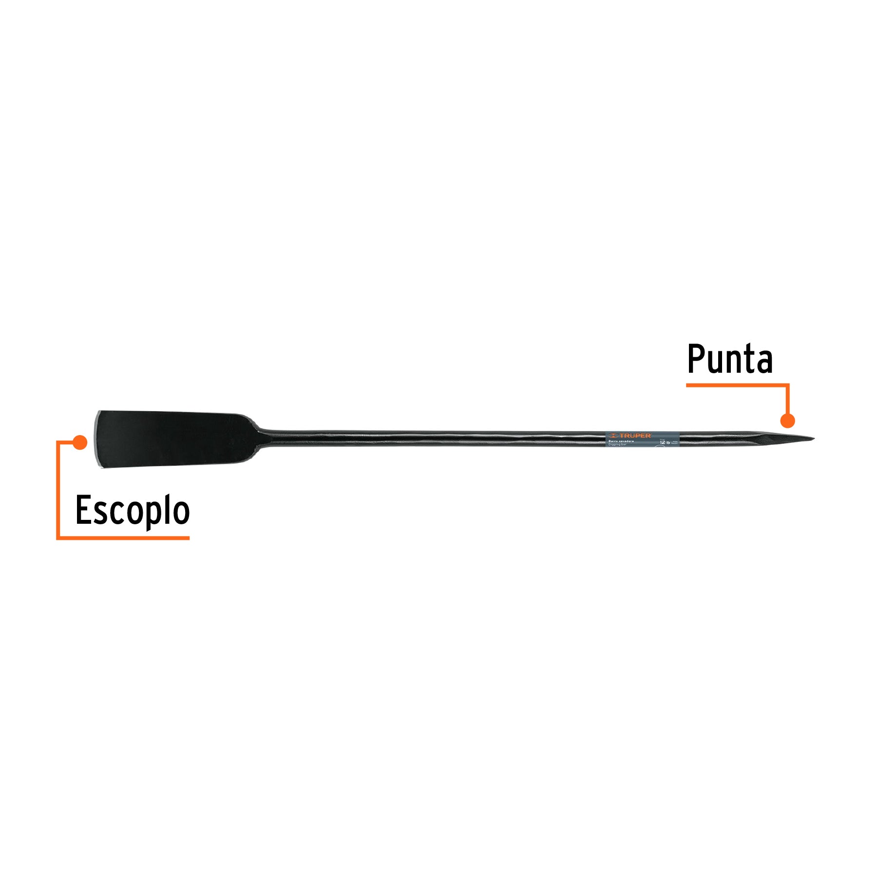 Barra cavadora 1" x 120 cm, escoplo 102 mm, TRUPER