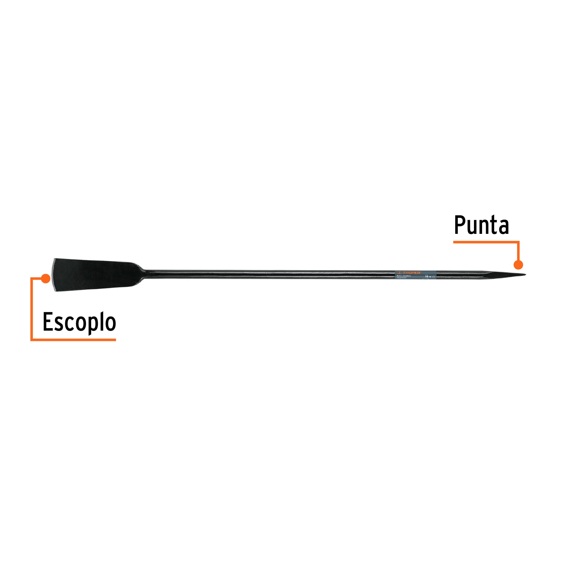 Barra cavadora 1" x 140 cm, escoplo 102 mm, TRUPER
