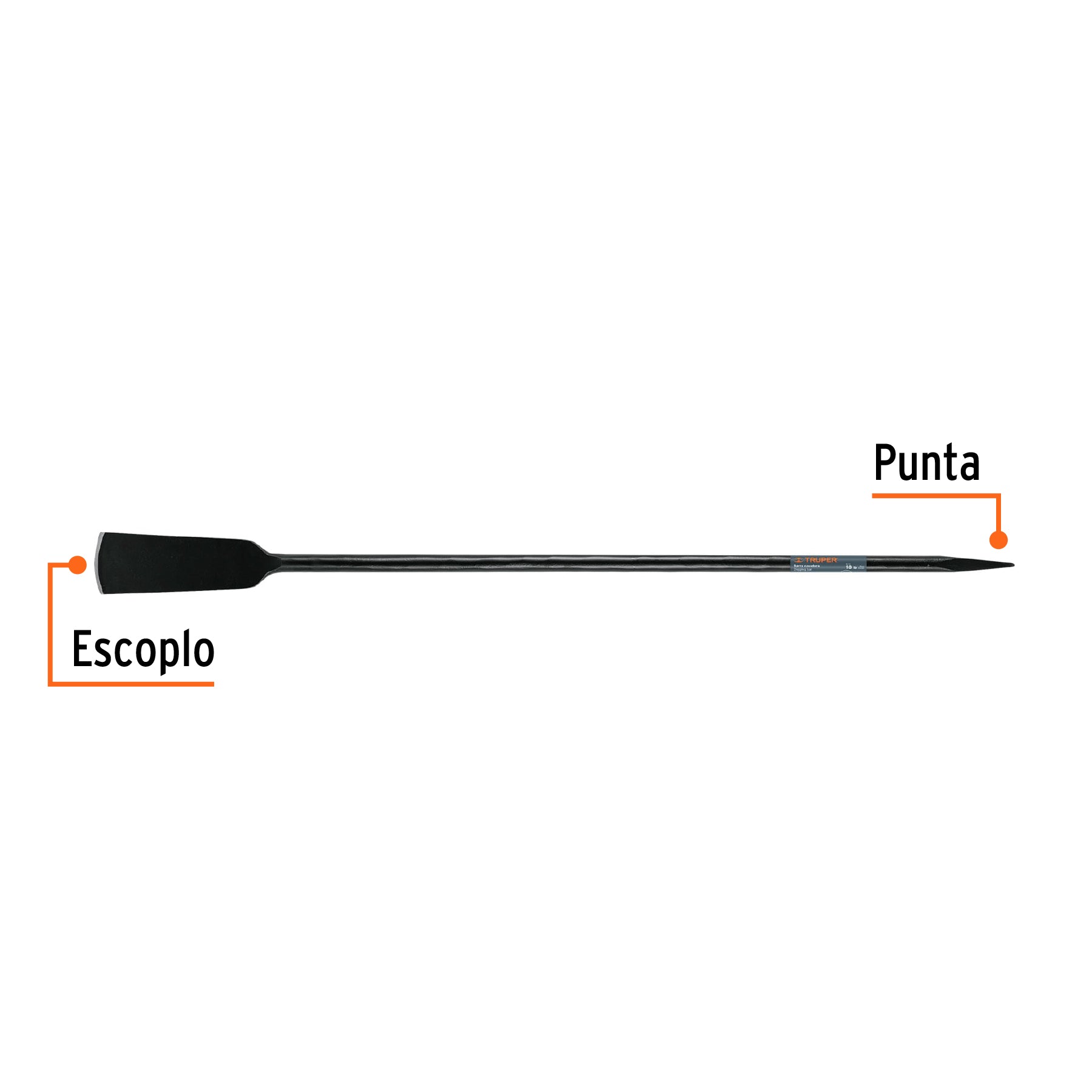 Barra cavadora 1" x 150 cm, escoplo 102 mm, TRUPER