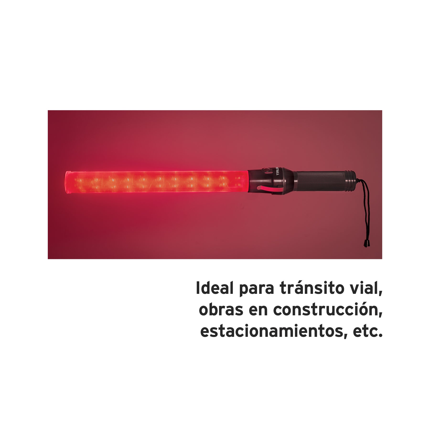 Bastón luminoso de 53 cm con luz LED y clip para cinturón