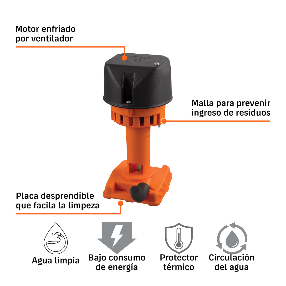 Bomba para enfriadores y refrigeradores, 70W, TRUPER