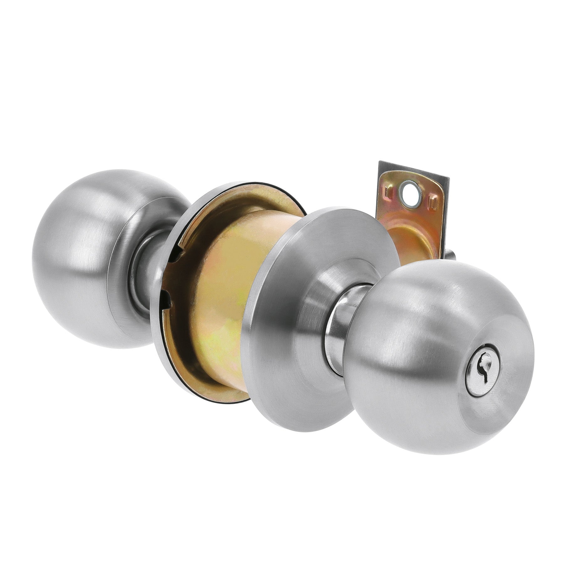 Cerradura tipo esfera, cilíndrico, recámara, cromo, BASIC