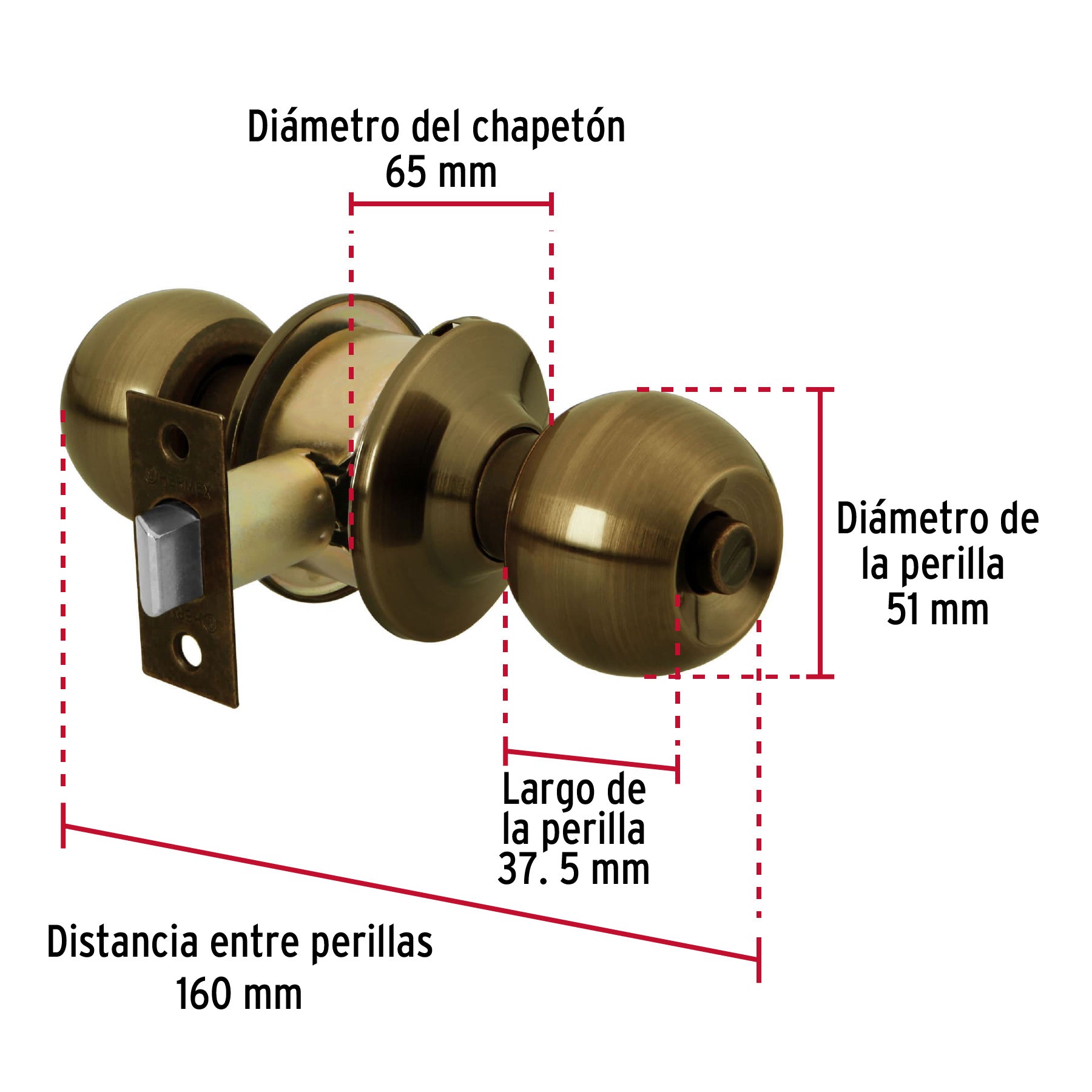Cerradura tipo esfera, cilíndrico, baño, antiguo, BASIC