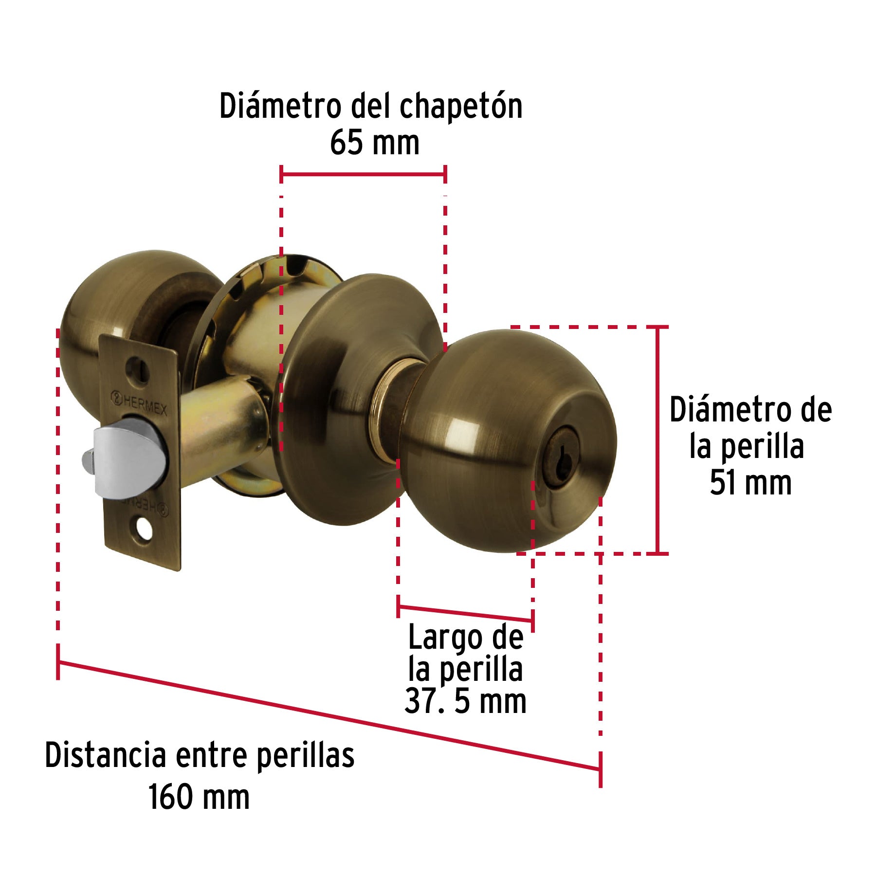 Cerradura tipo esfera, cilíndrico, recámara, antiguo, BASIC