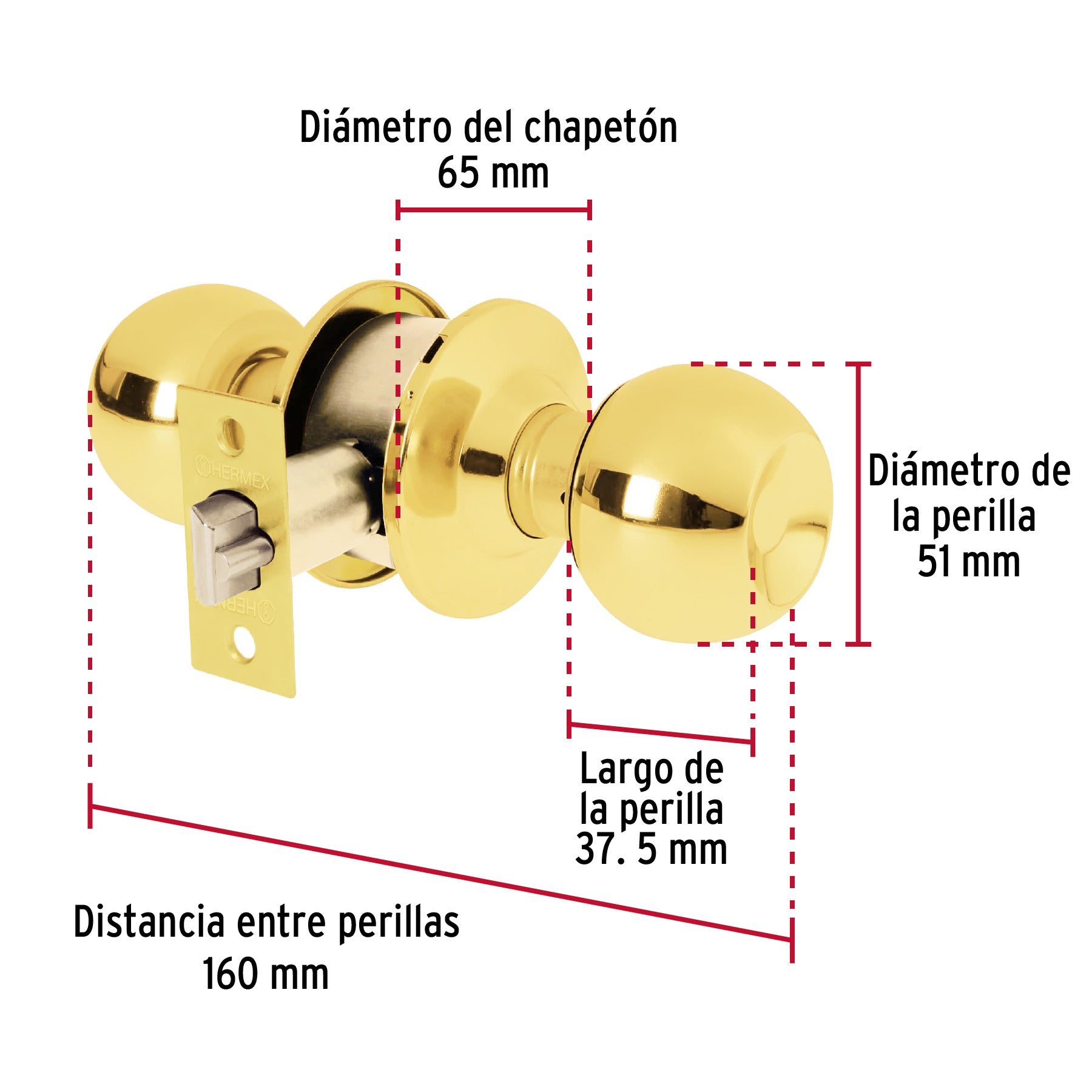 Cerradura tipo esfera, cilíndrico, entrada, brillante, BASIC