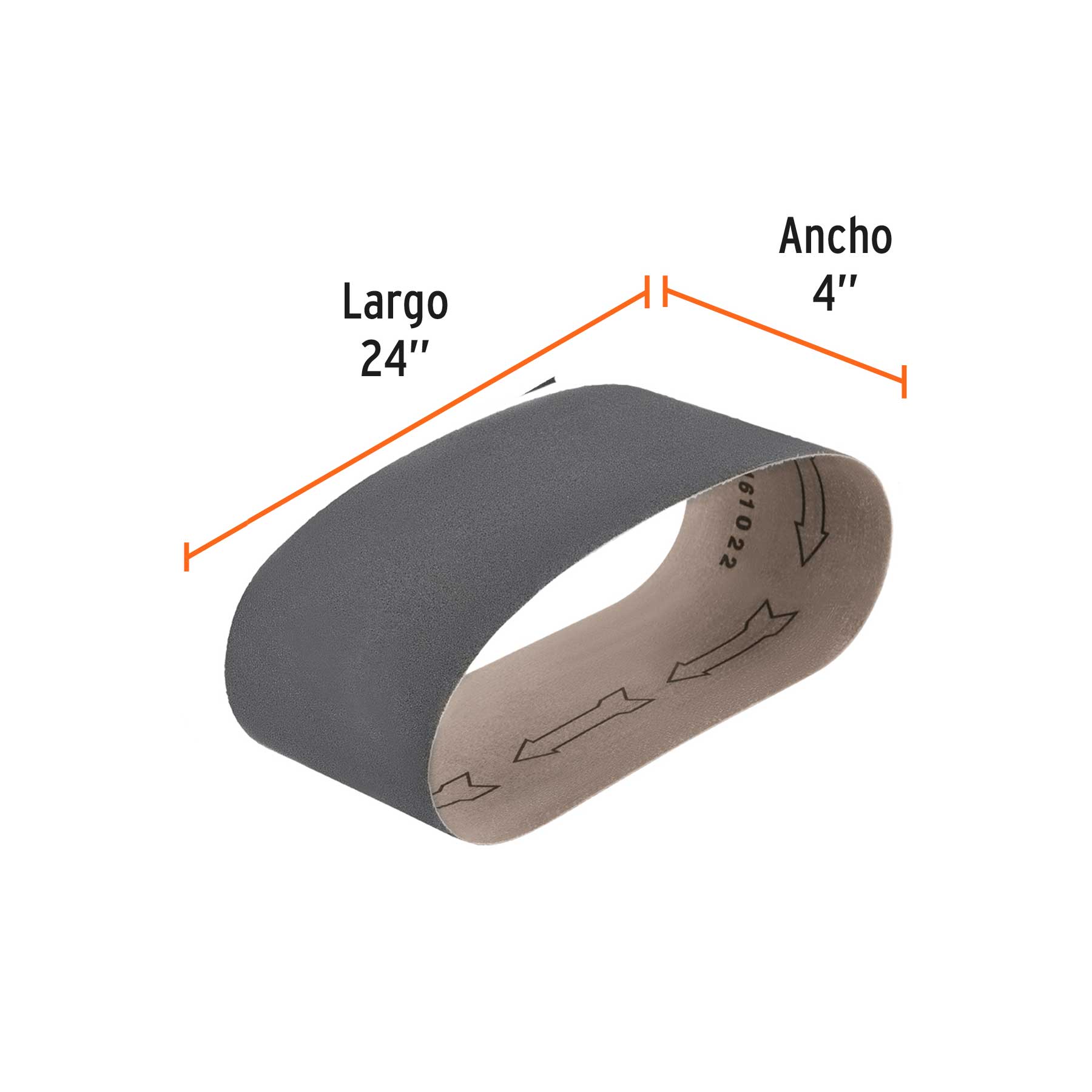 1 banda de lija 4 x 24", carburo de silicio grano 80, 5 pzs