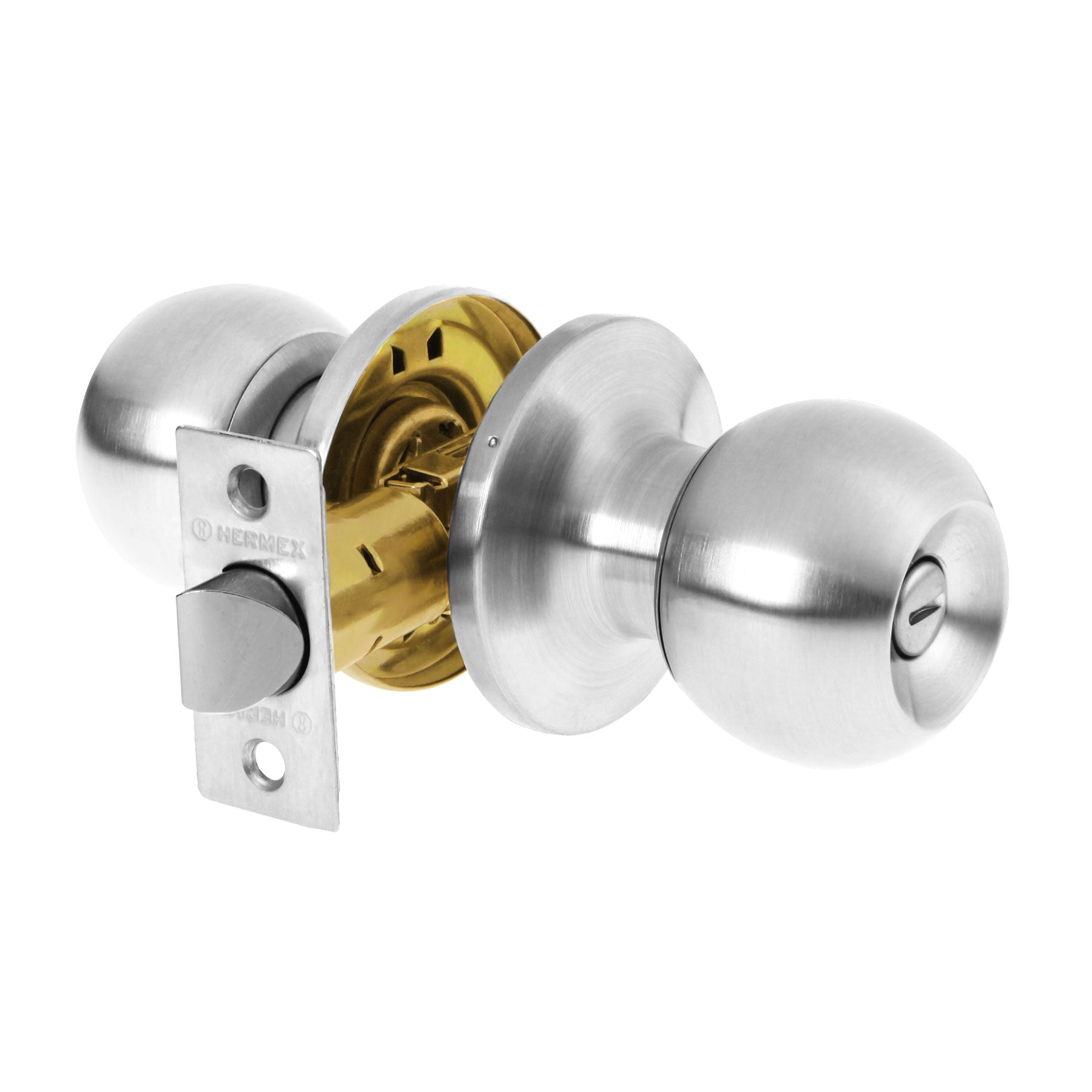 Cerradura tipo esfera, tubular, baño, cromo, HERMEX BASIC