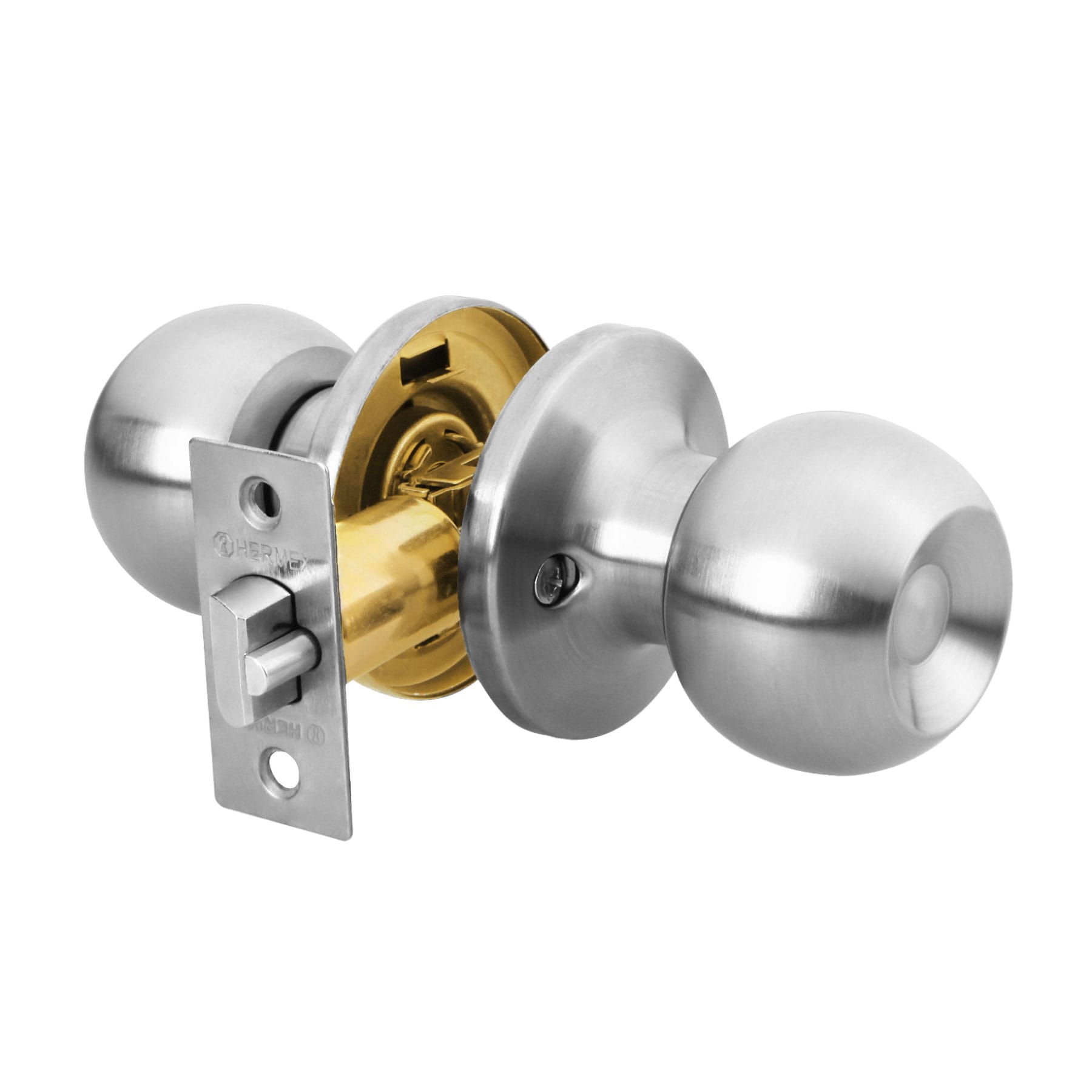 Cerradura tipo esfera, tubular, entrada, cromo, HERMEX BASIC