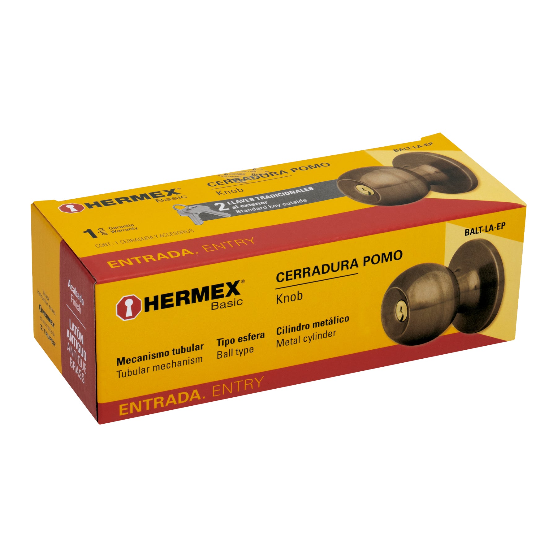 Cerradura tipo esfera, tubular, entrada, antiguo, BASIC