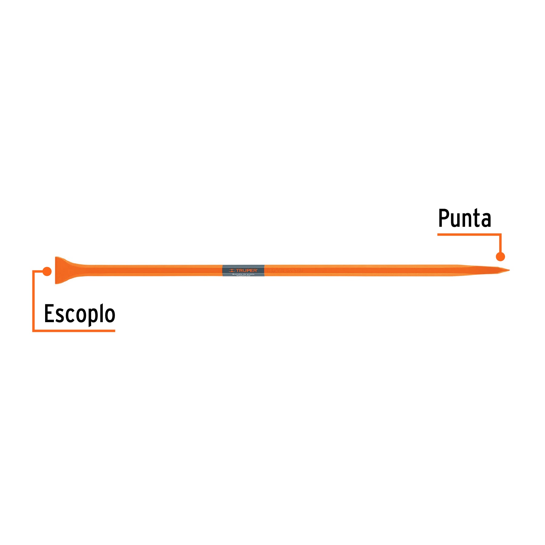 Barreta de punta de 7/8" x 100 cm, escoplo 60 mm, TRUPER