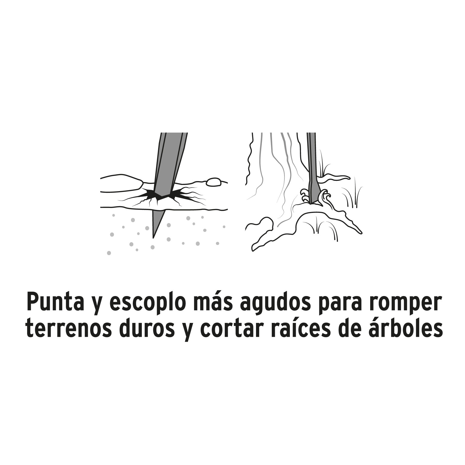 Barreta para tierra dura 1"x150 cm, escoplo 67 mm, TRUPER