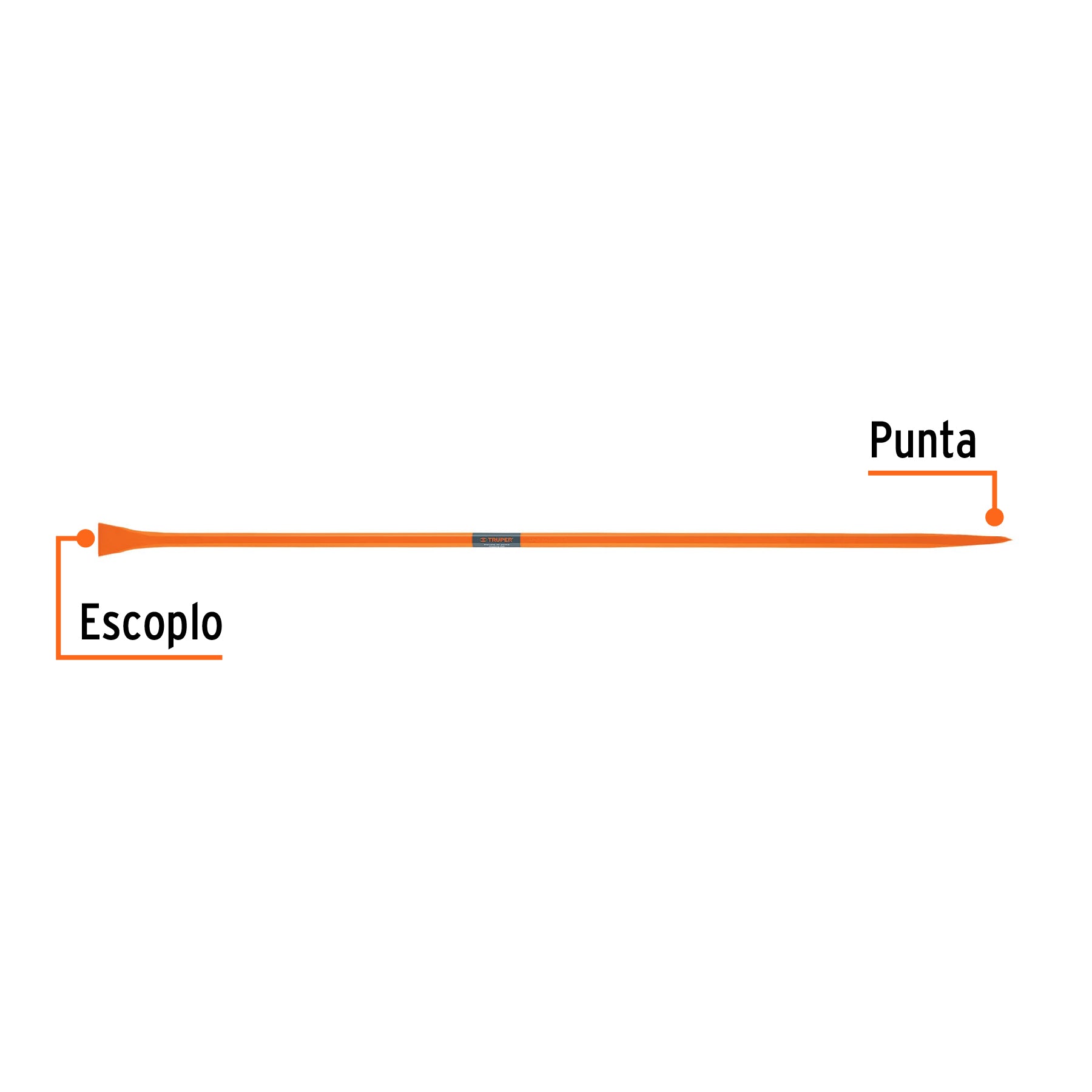 Barreta para tierra dura de 1"x175 cm, escoplo 67 mm, TRUPER