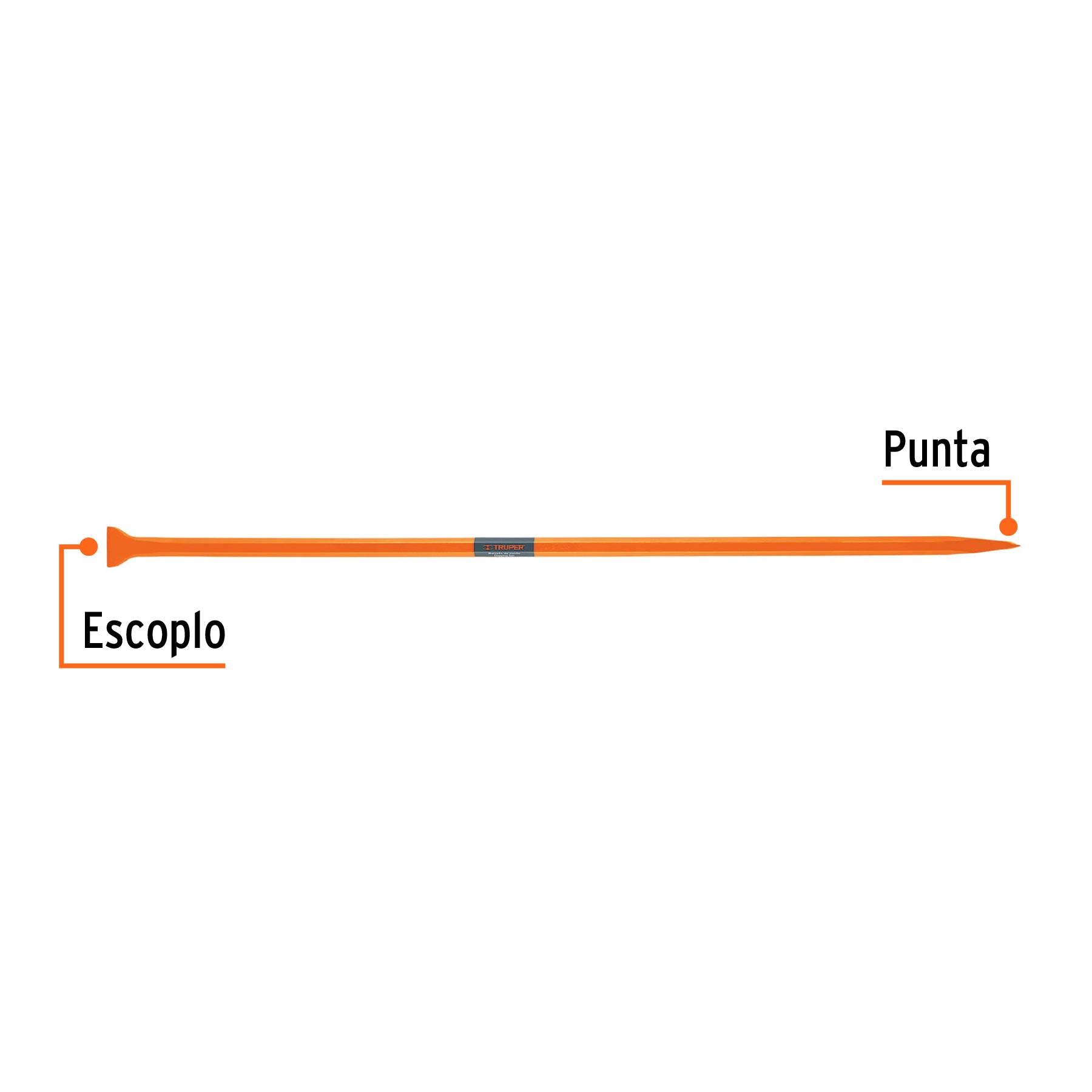 Barreta de punta de 1-1/4" x 175 cm, escoplo 80 mm, TRUPER