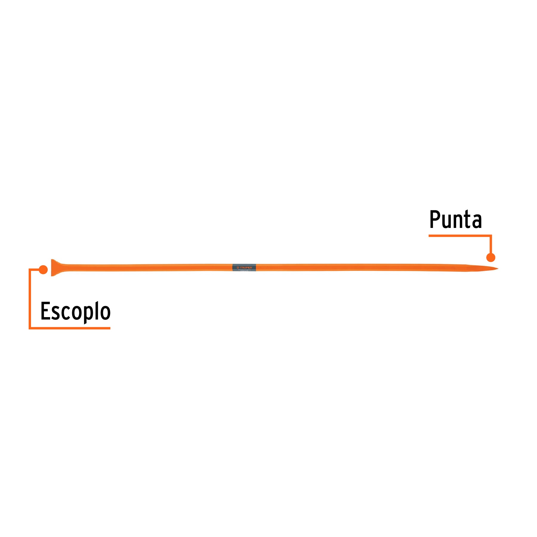 Barreta de punta de 1"x175 cm, escoplo 72 mm, TRUPER