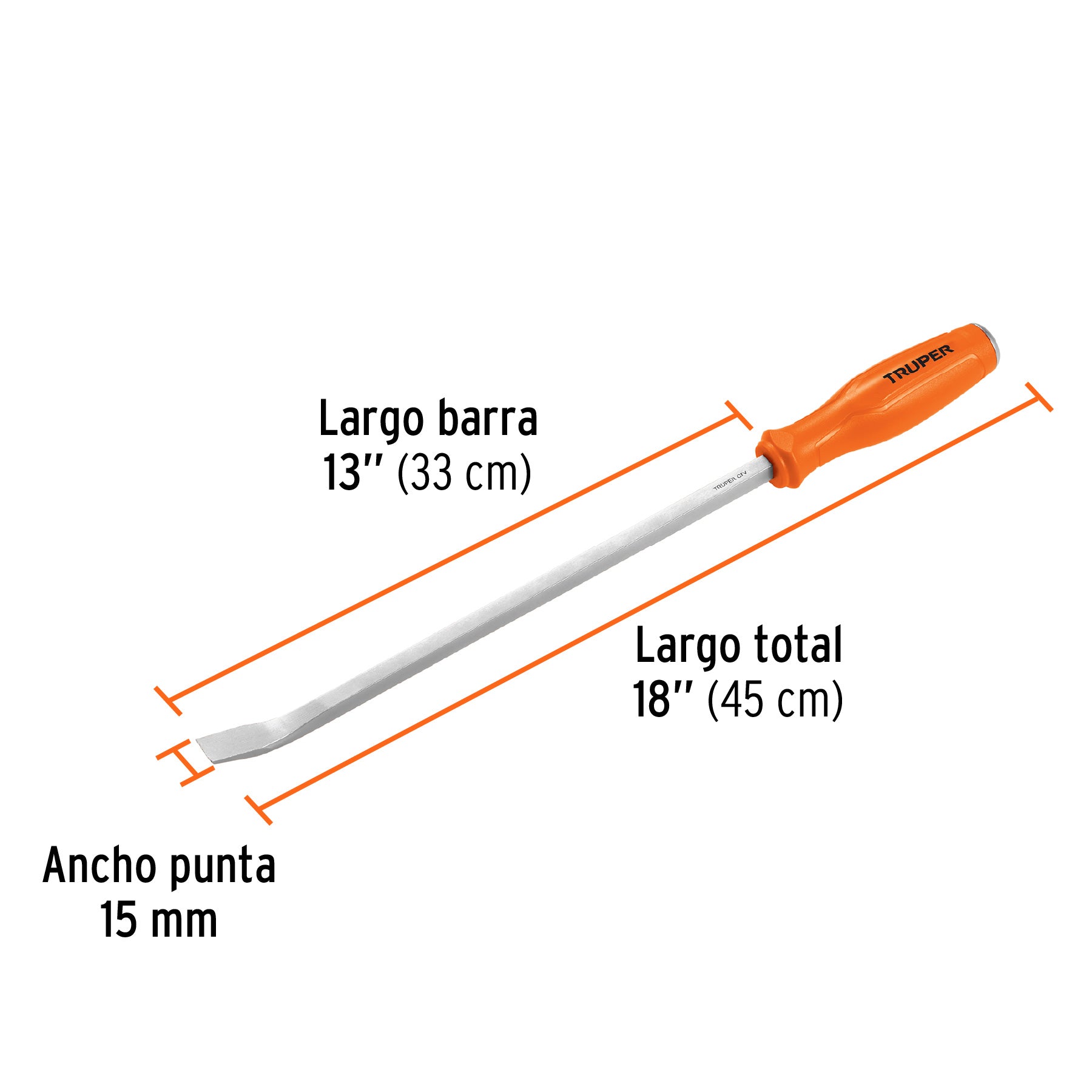 Barra de palanca de 18", TRUPER