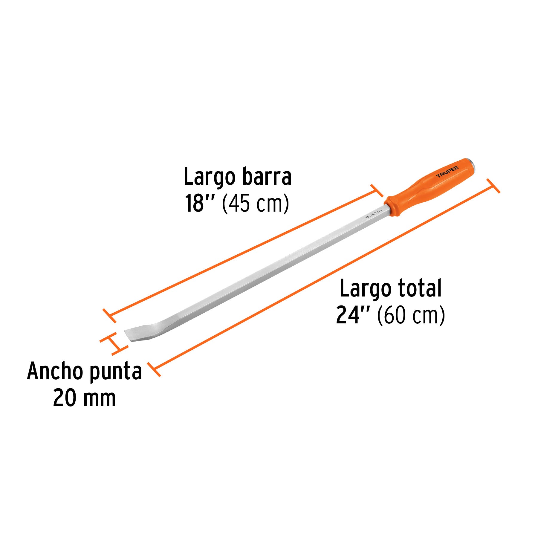 Barra de palanca de 24", TRUPER