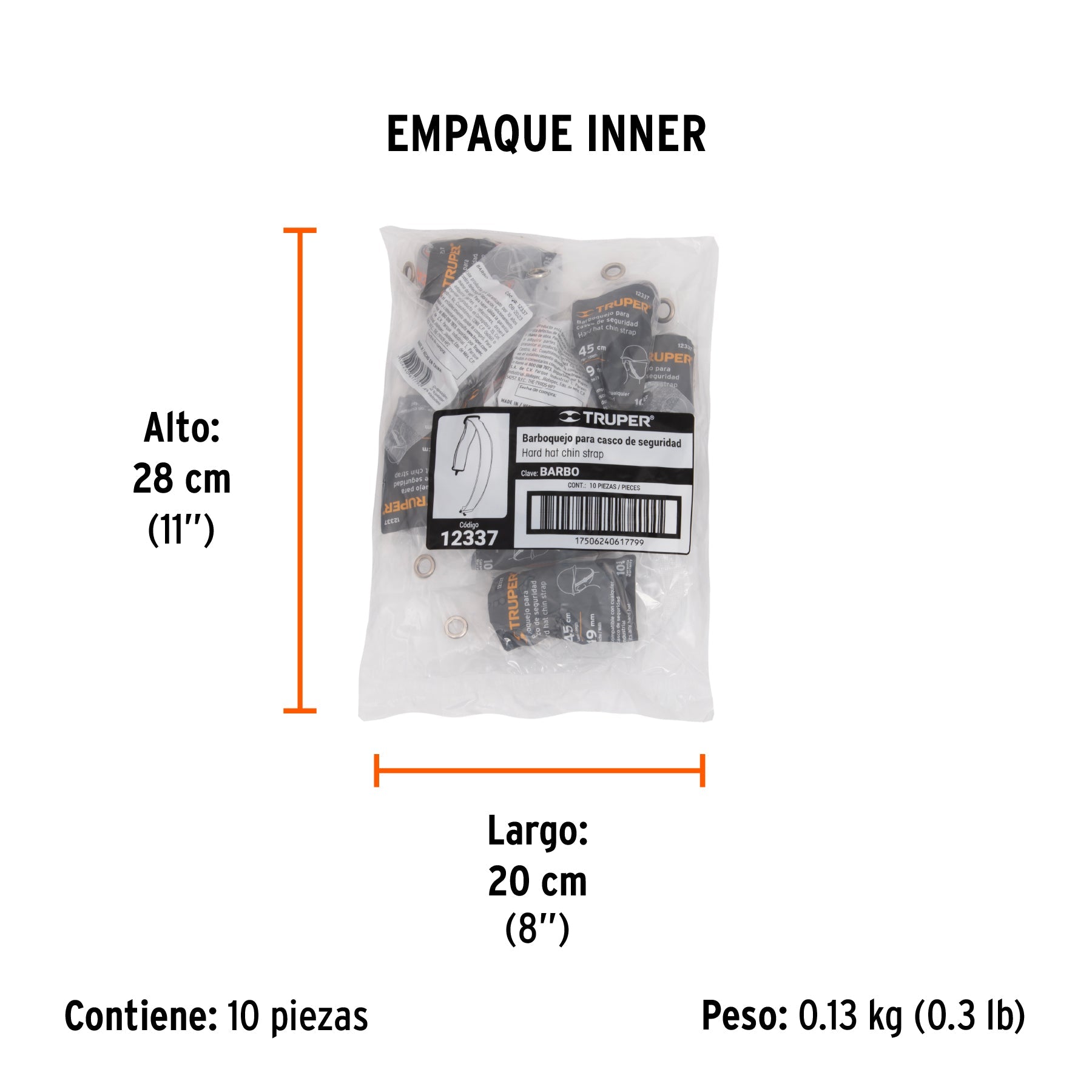 Barboquejo para casco de seguridad industrial, TRUPER - Empaque
