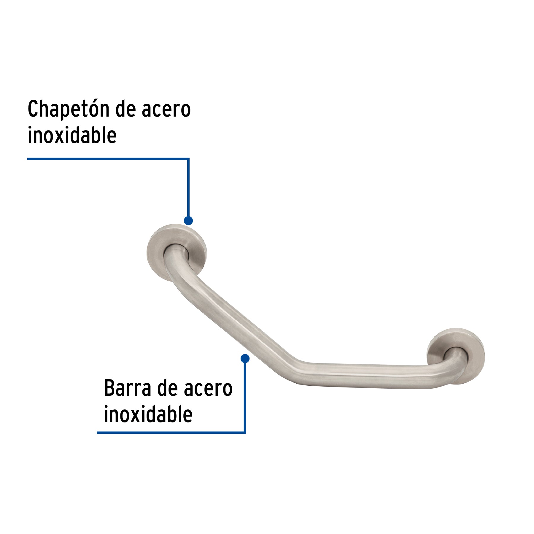 Barra angular de seguridad, acero inoxidable, 40cm, FOSET