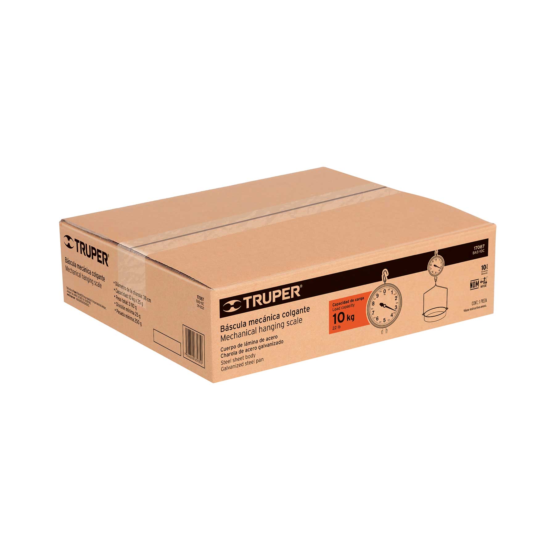Báscula capacidad 10 kg mecánica colgante, TRUPER