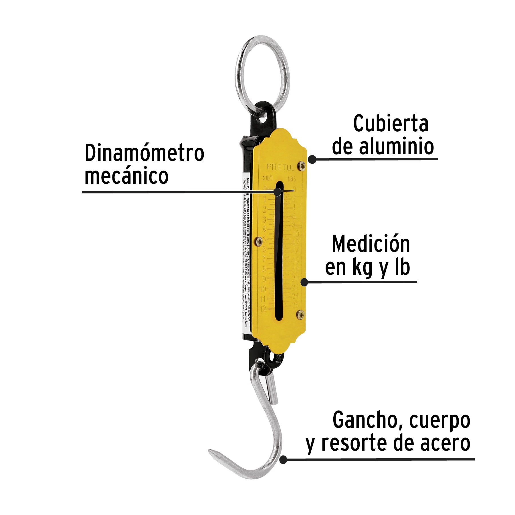 Báscula capacidad 12 kg romana de resorte, PRETUL